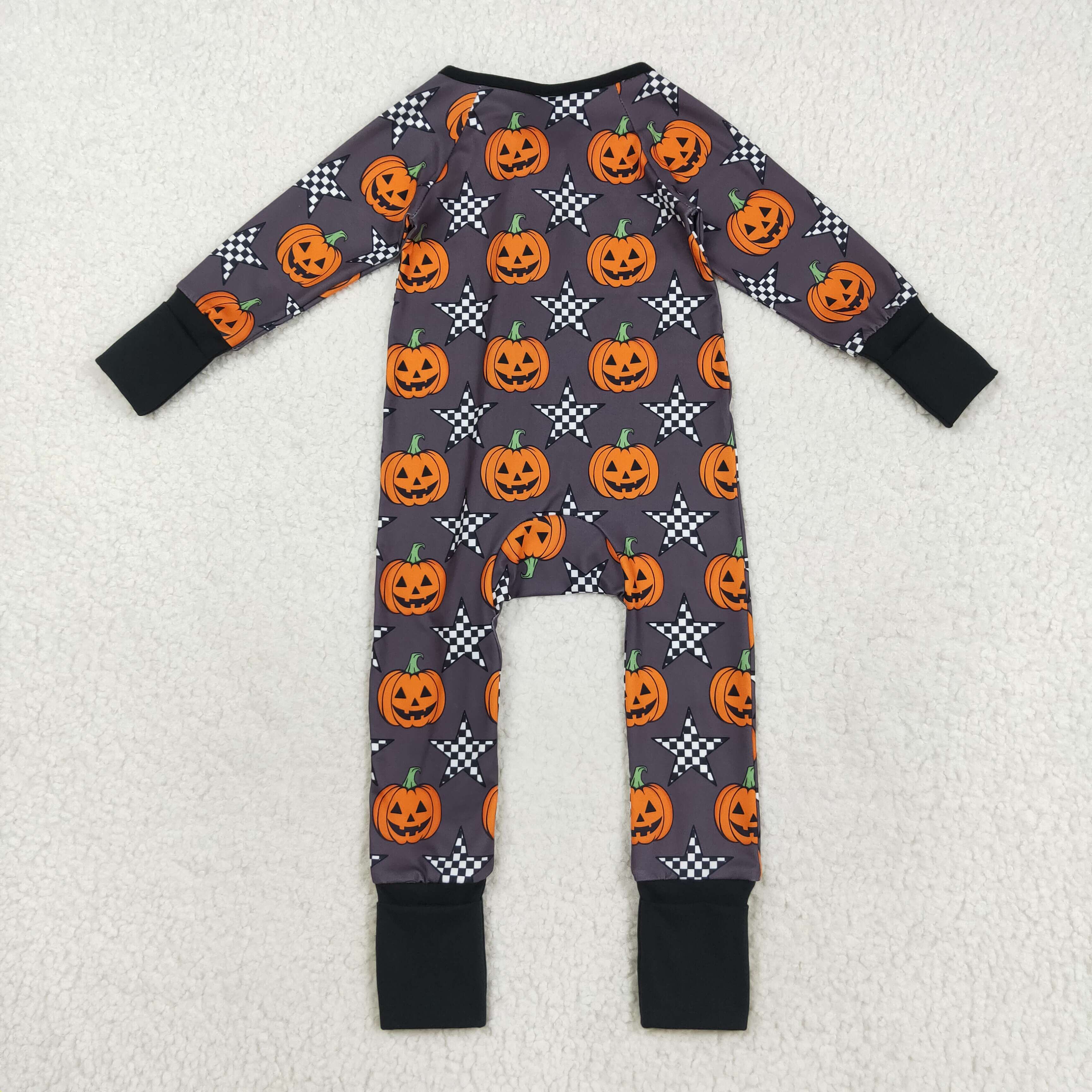 LR2464 RTS baby boy clothes ghost boy halloween winter romper zip romper