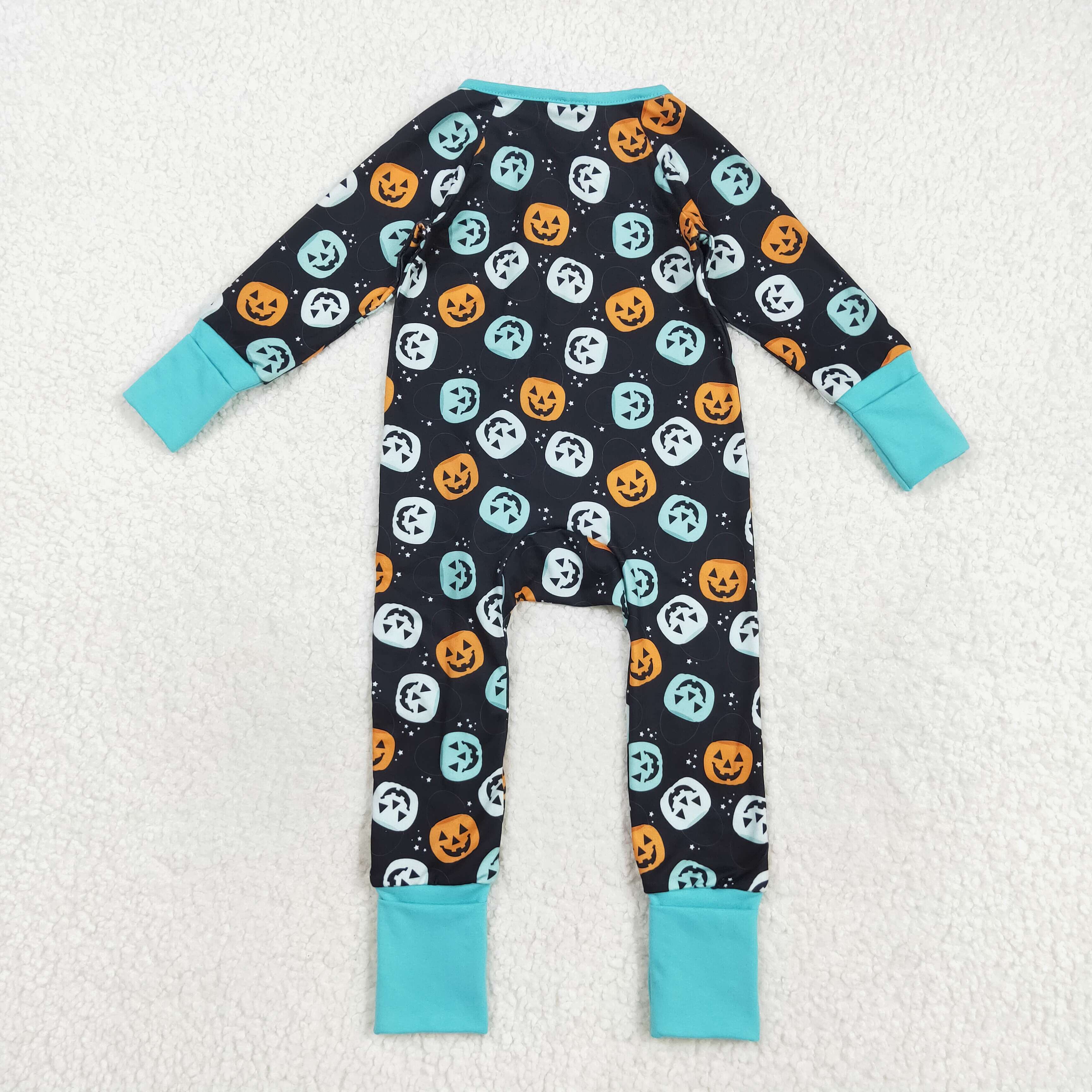 LR2465 RTS boy clothes ghost boy halloween winter romper zip romper