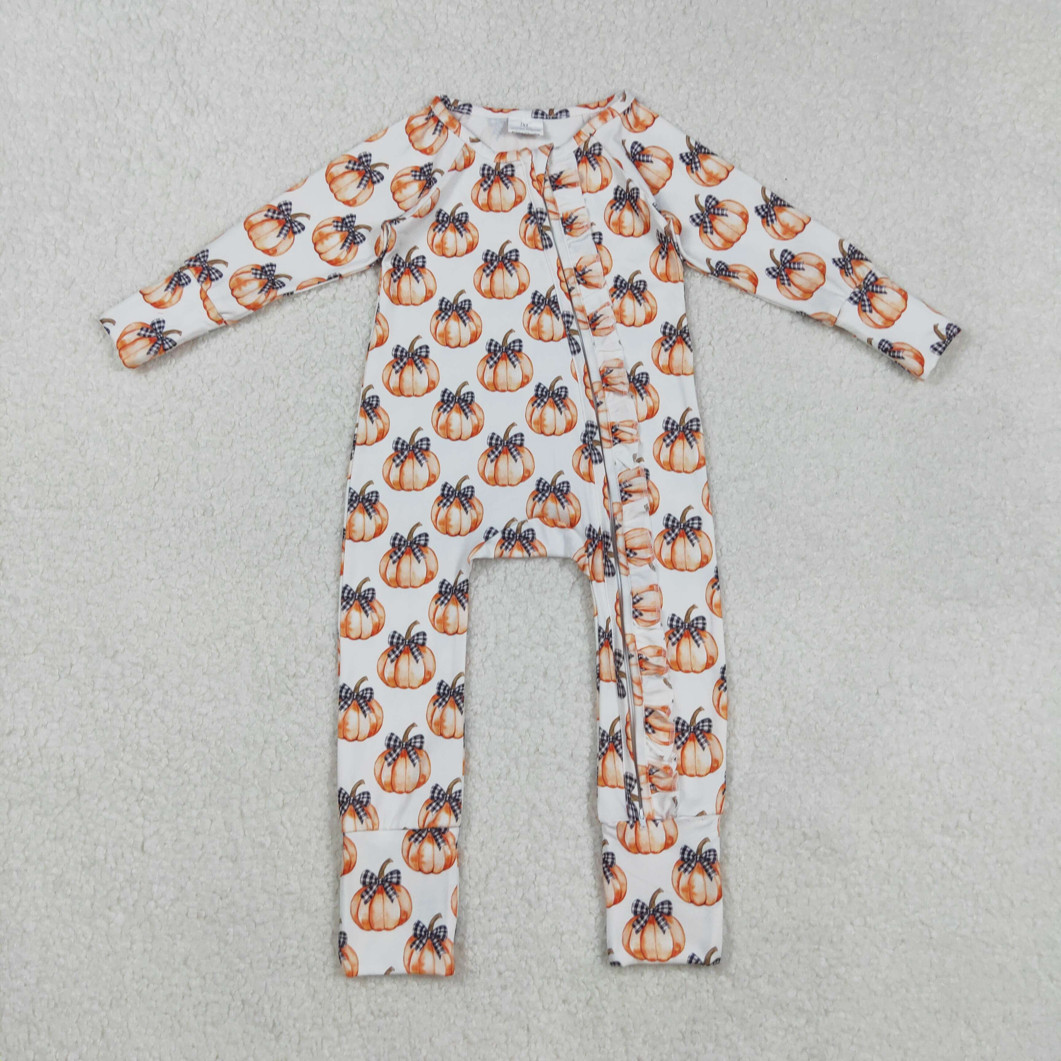 LR2557 RTS baby girl clothes pumpkin girl halloween romper