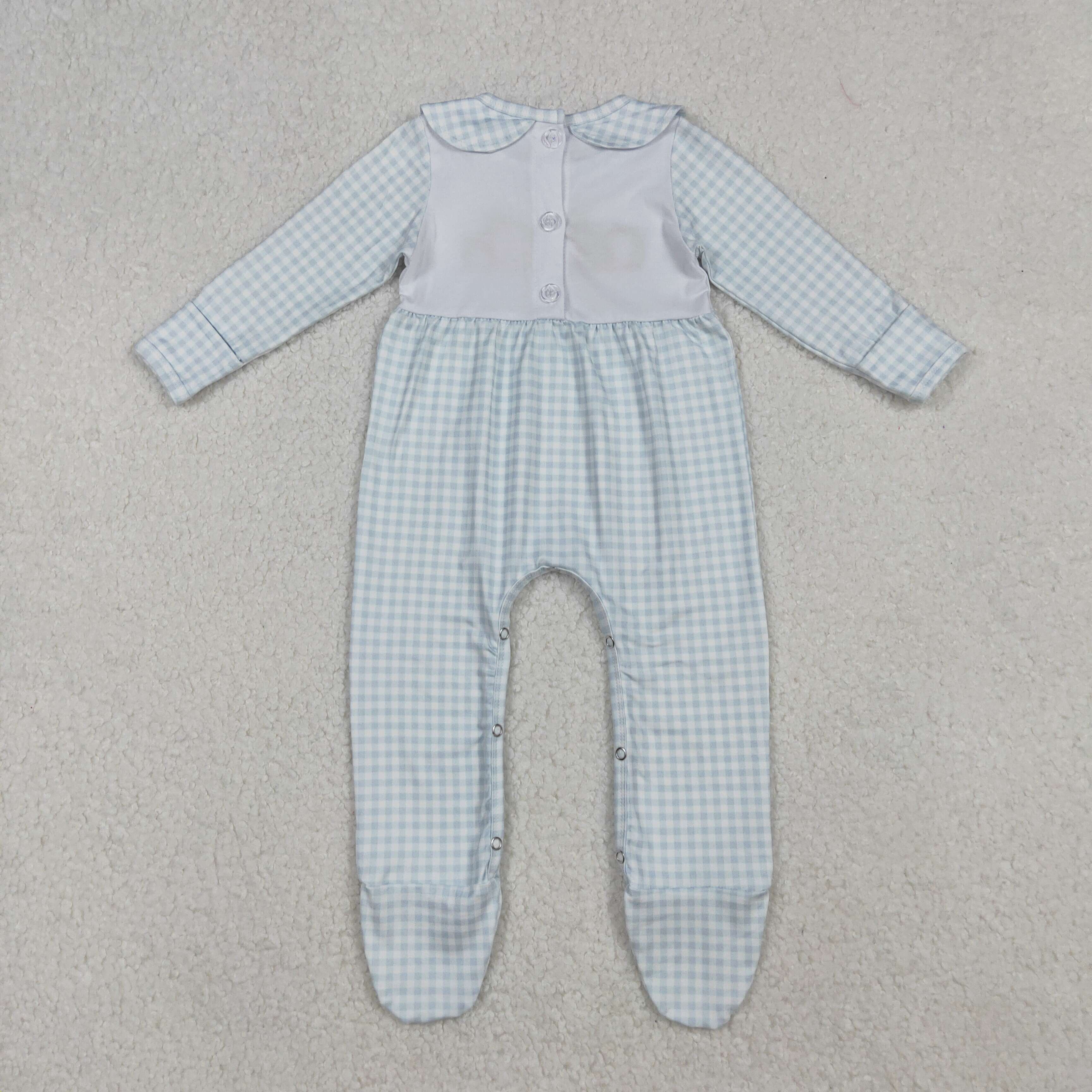 LR2560 RTS boy clothes pumpkin embroidery boy halloween romper