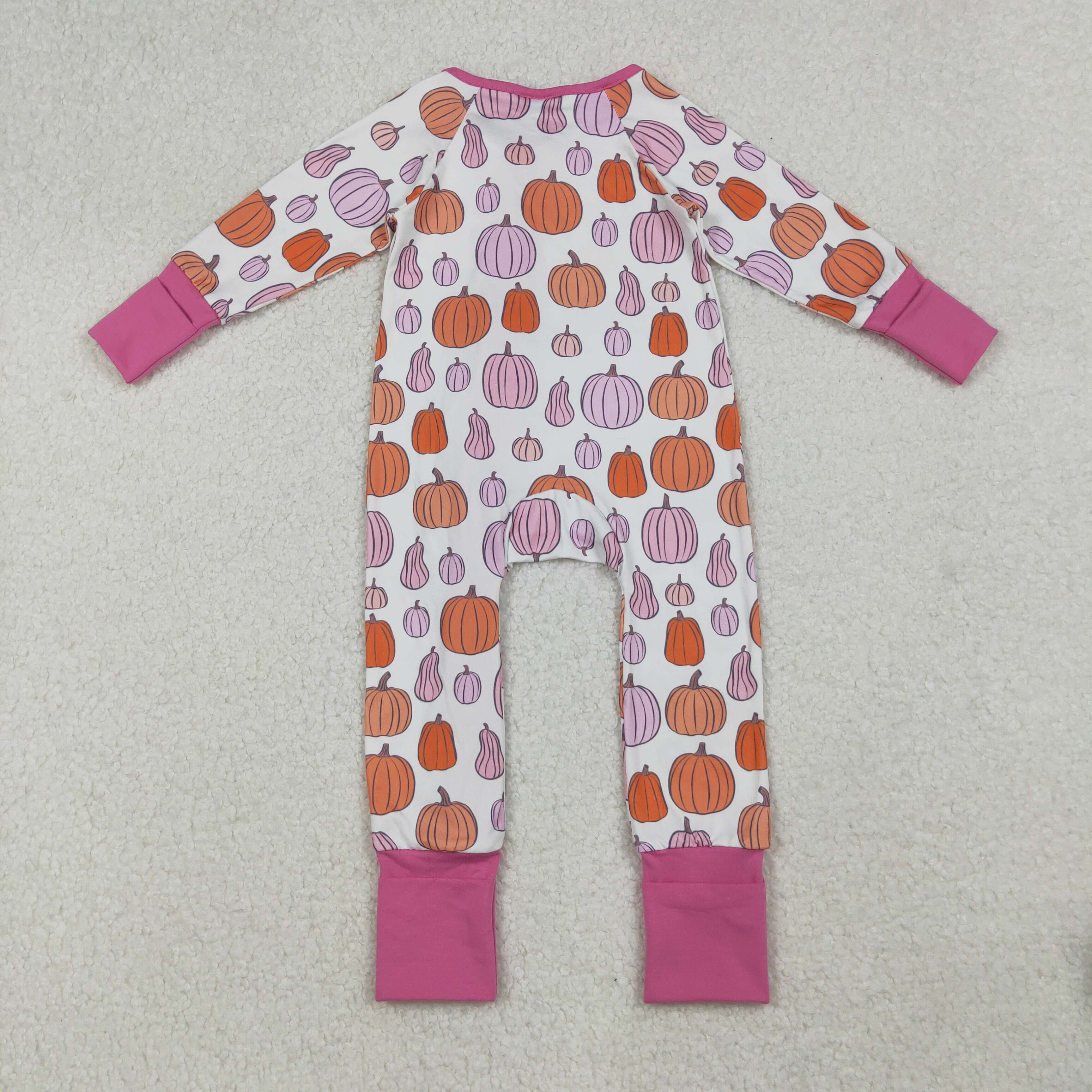 LR2566 RTS baby girl clothes pumpkin girl winter romper
