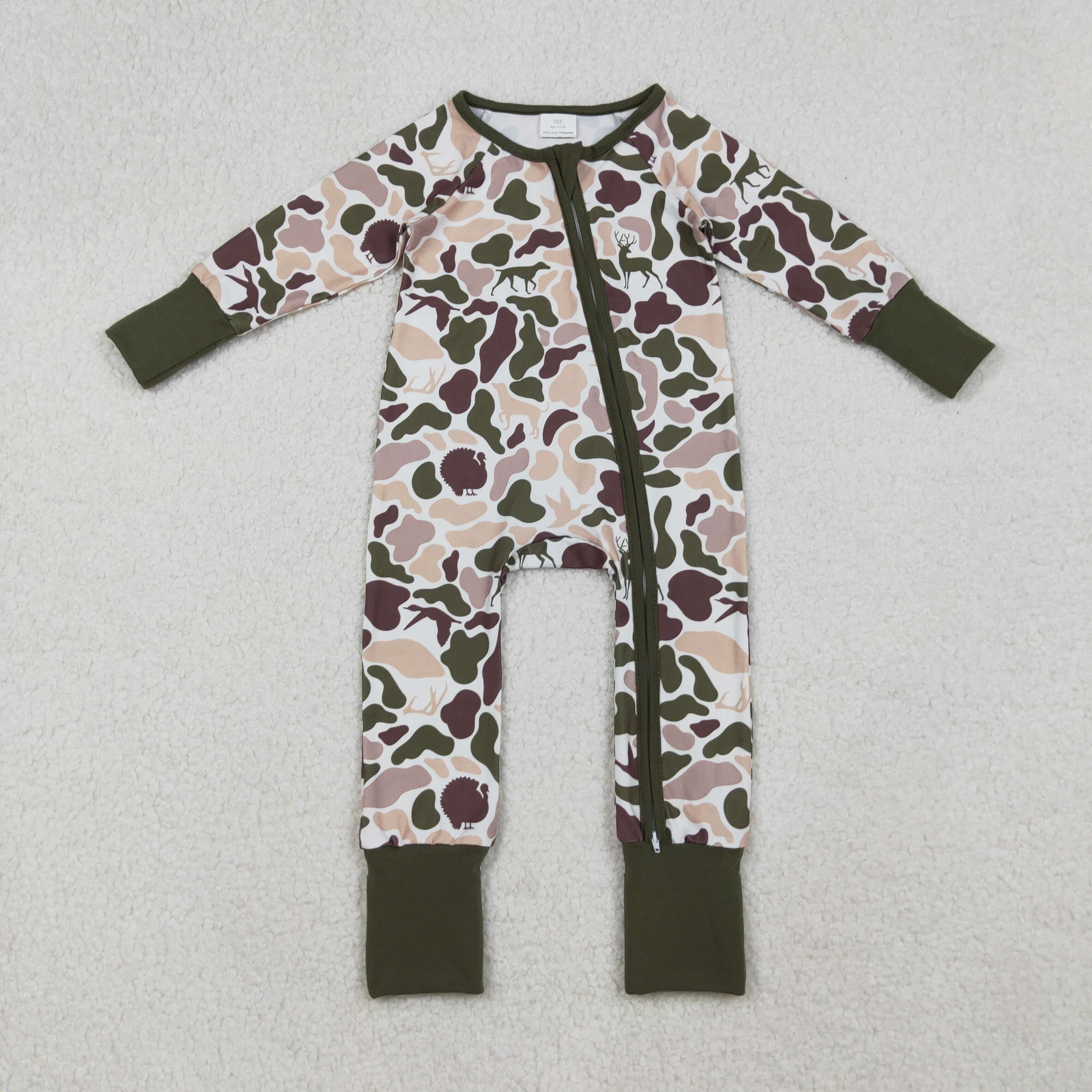 LR2590 RTS baby boy clothes hunting camo toddler  boy winter romper