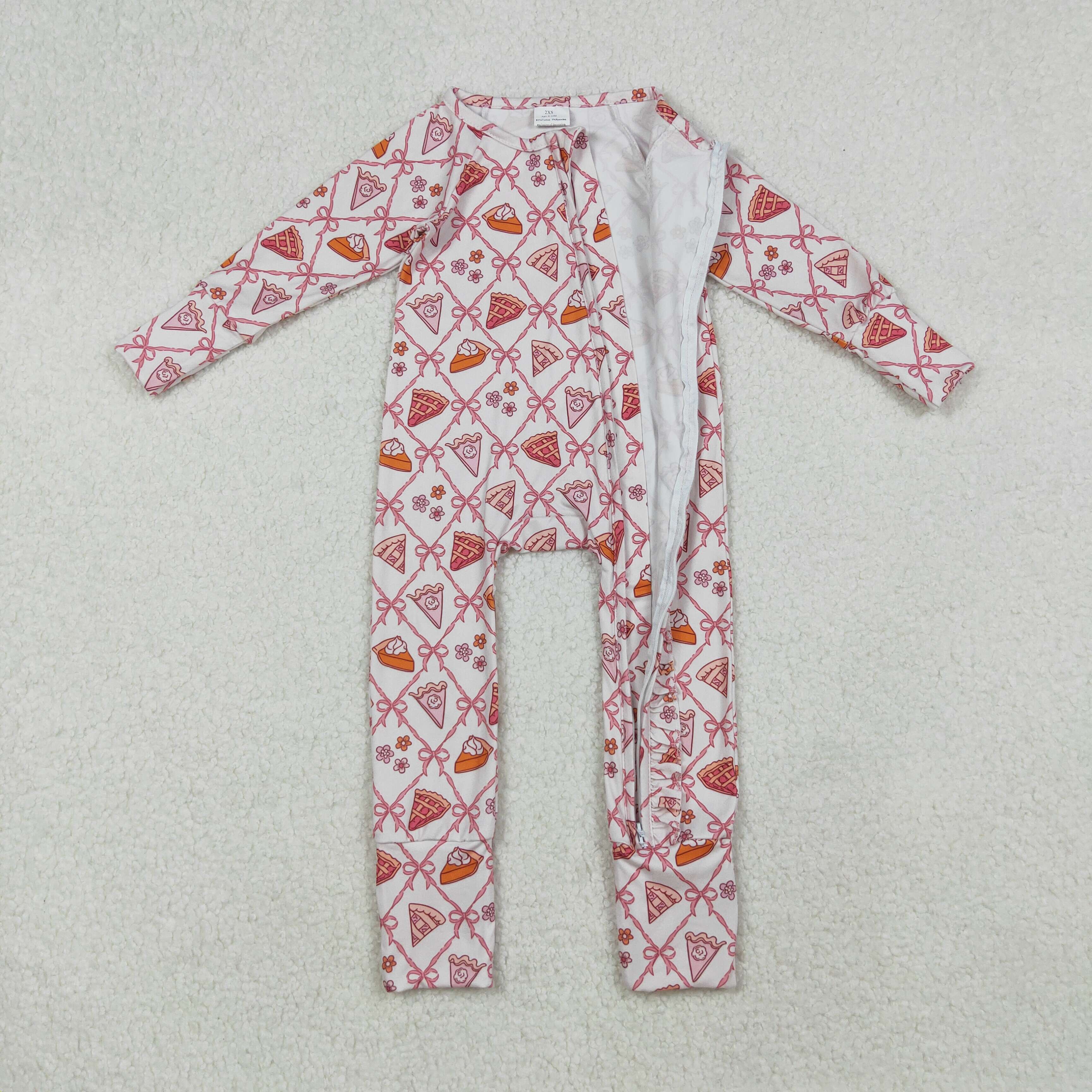 LR2594 RTS baby girl clothes pink bows toddler girl winter romper