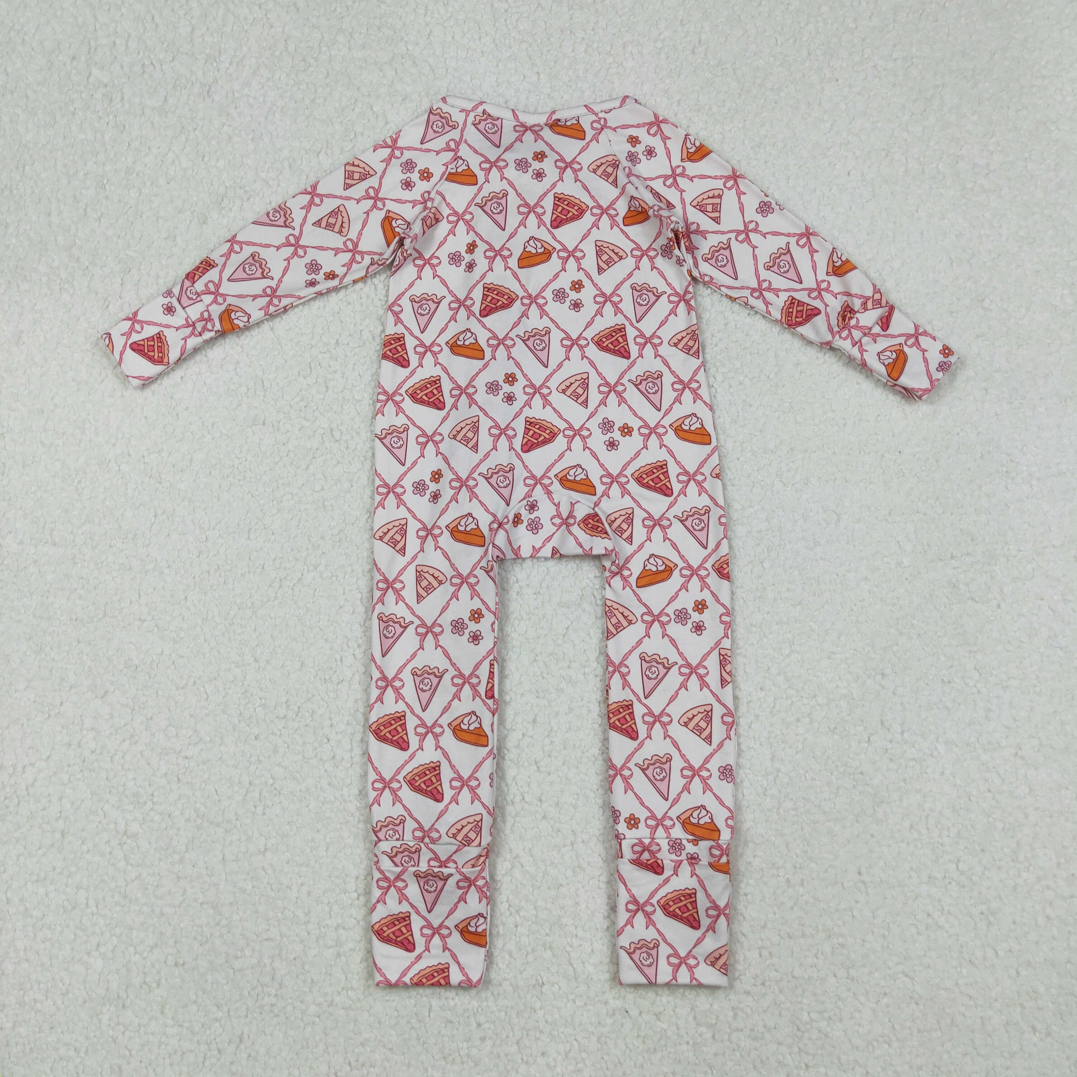 LR2594 RTS baby girl clothes pink bows toddler girl winter romper