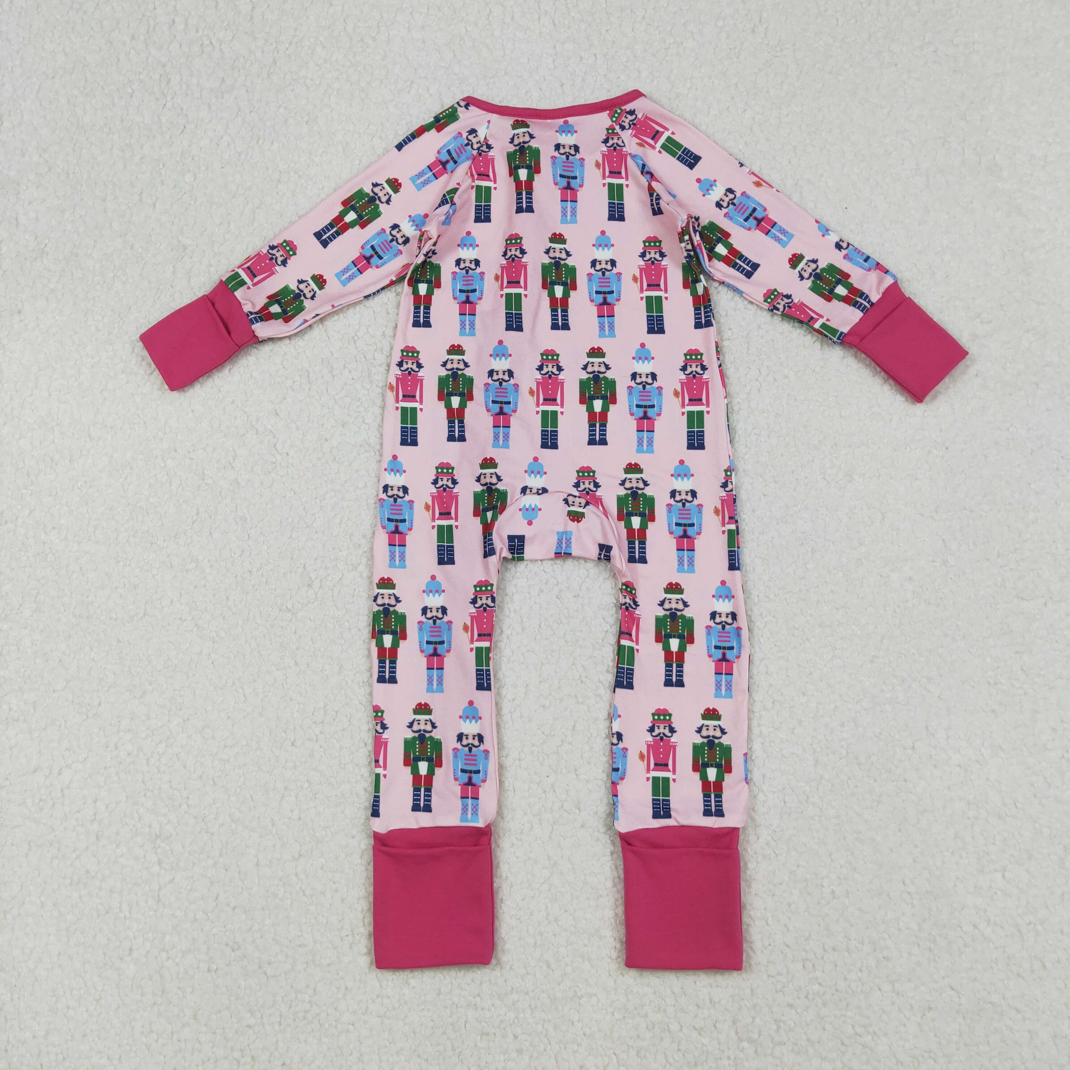 LR2598 RTS baby girl clothes cartoon person girl winter romper zip romper