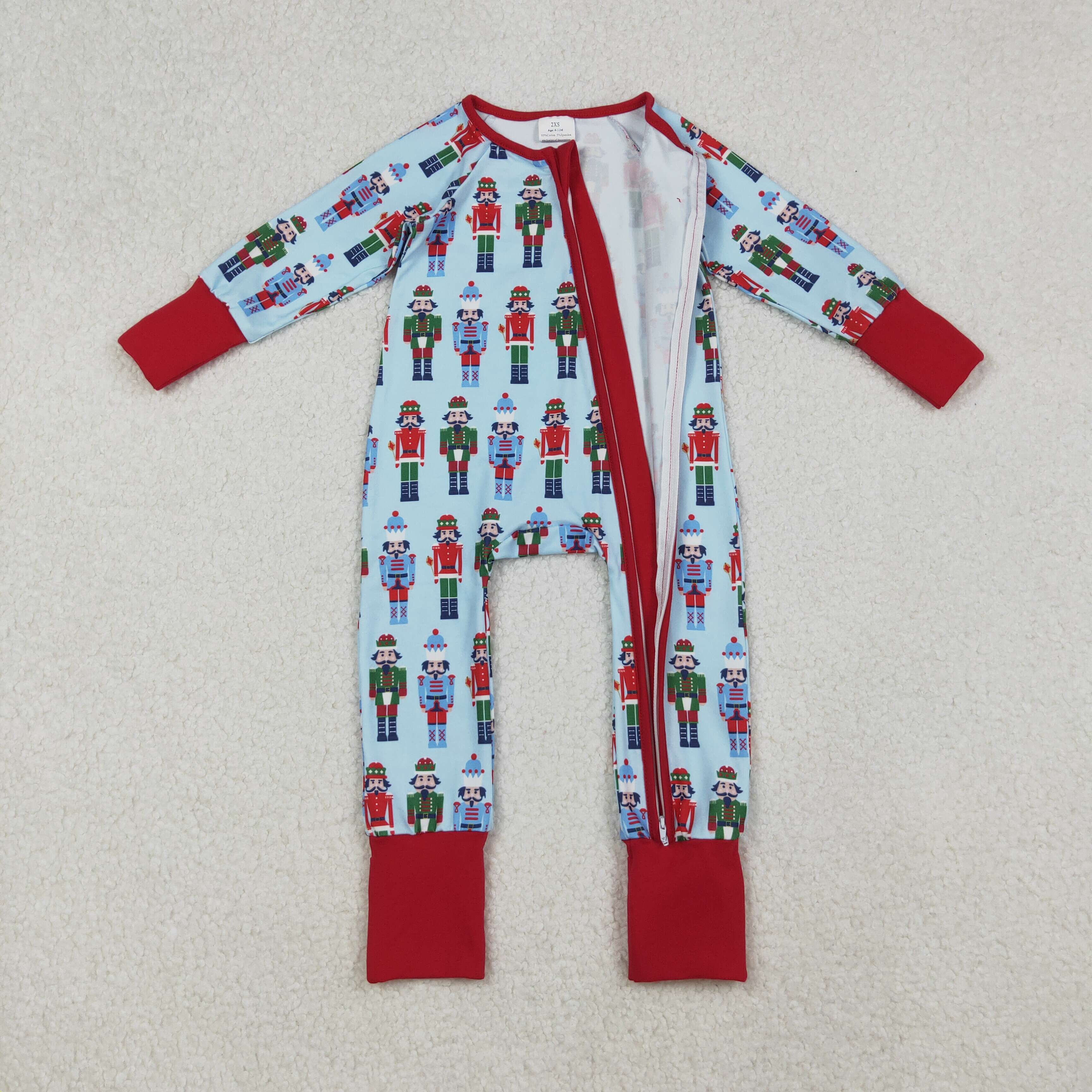 LR2599 RTS baby boy clothes soldier boy winter romper christmas onesie
