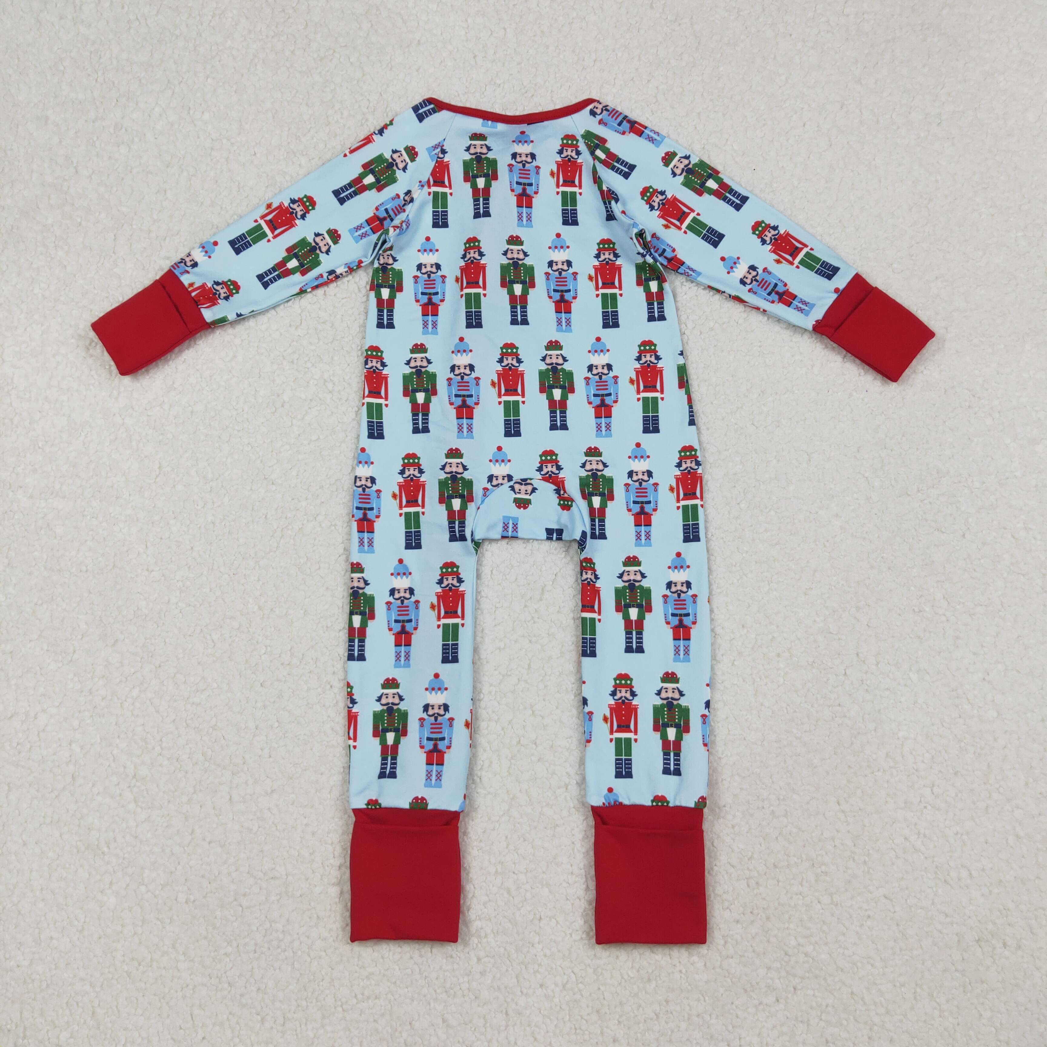 LR2599 RTS baby boy clothes soldier boy winter romper christmas onesie