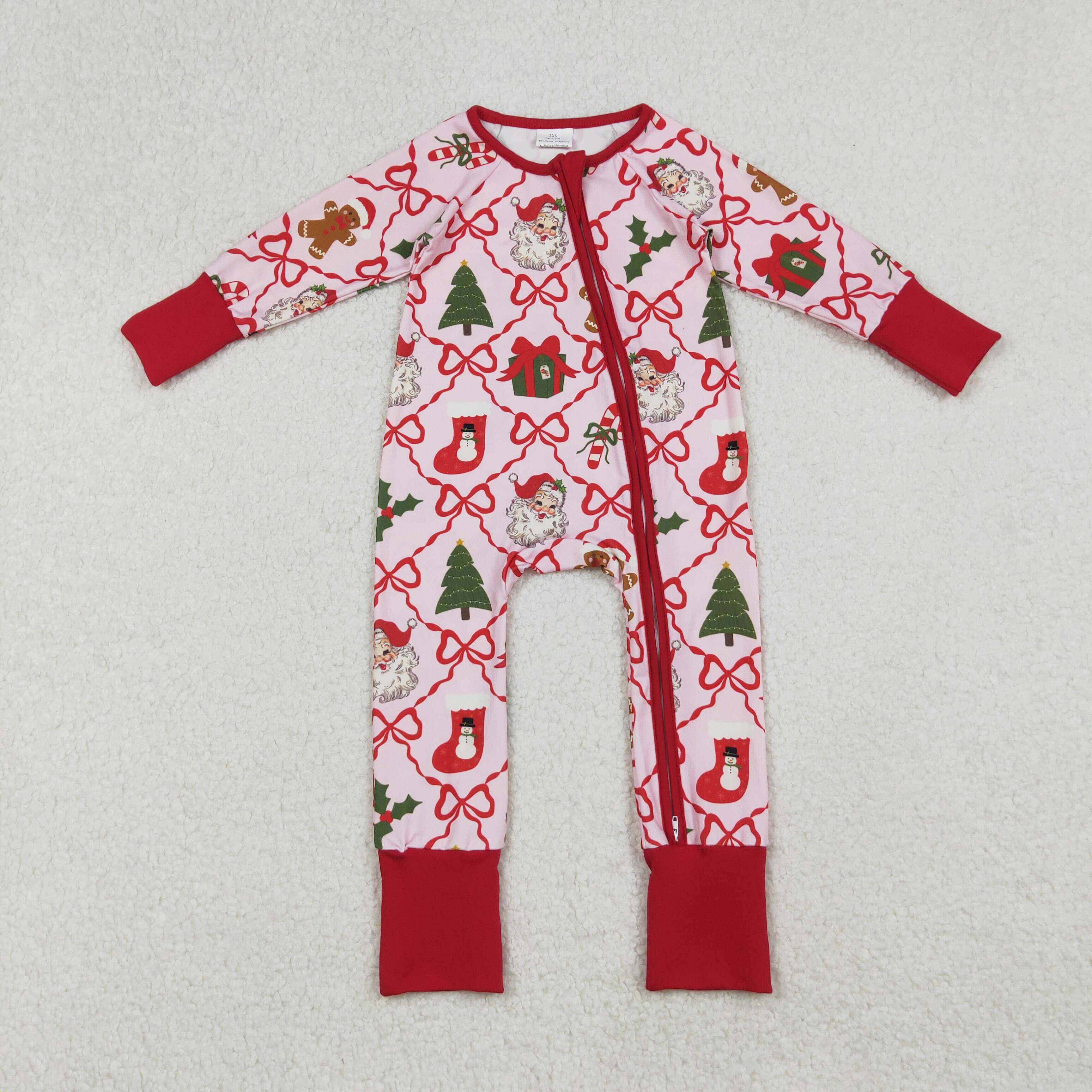 LR2632 RTS baby girl clothes santa girl christmas winter romper