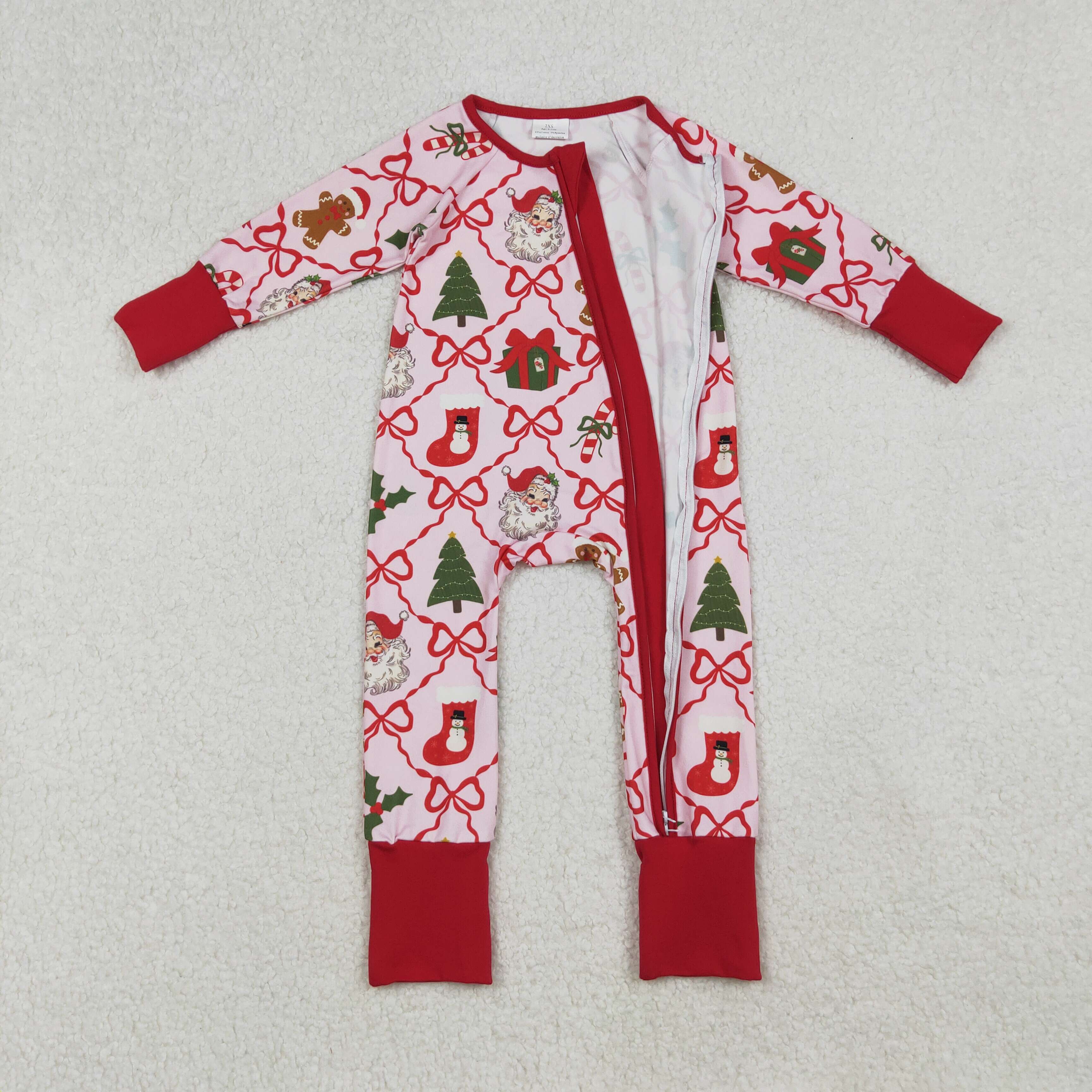 LR2632 RTS baby girl clothes santa girl christmas winter romper