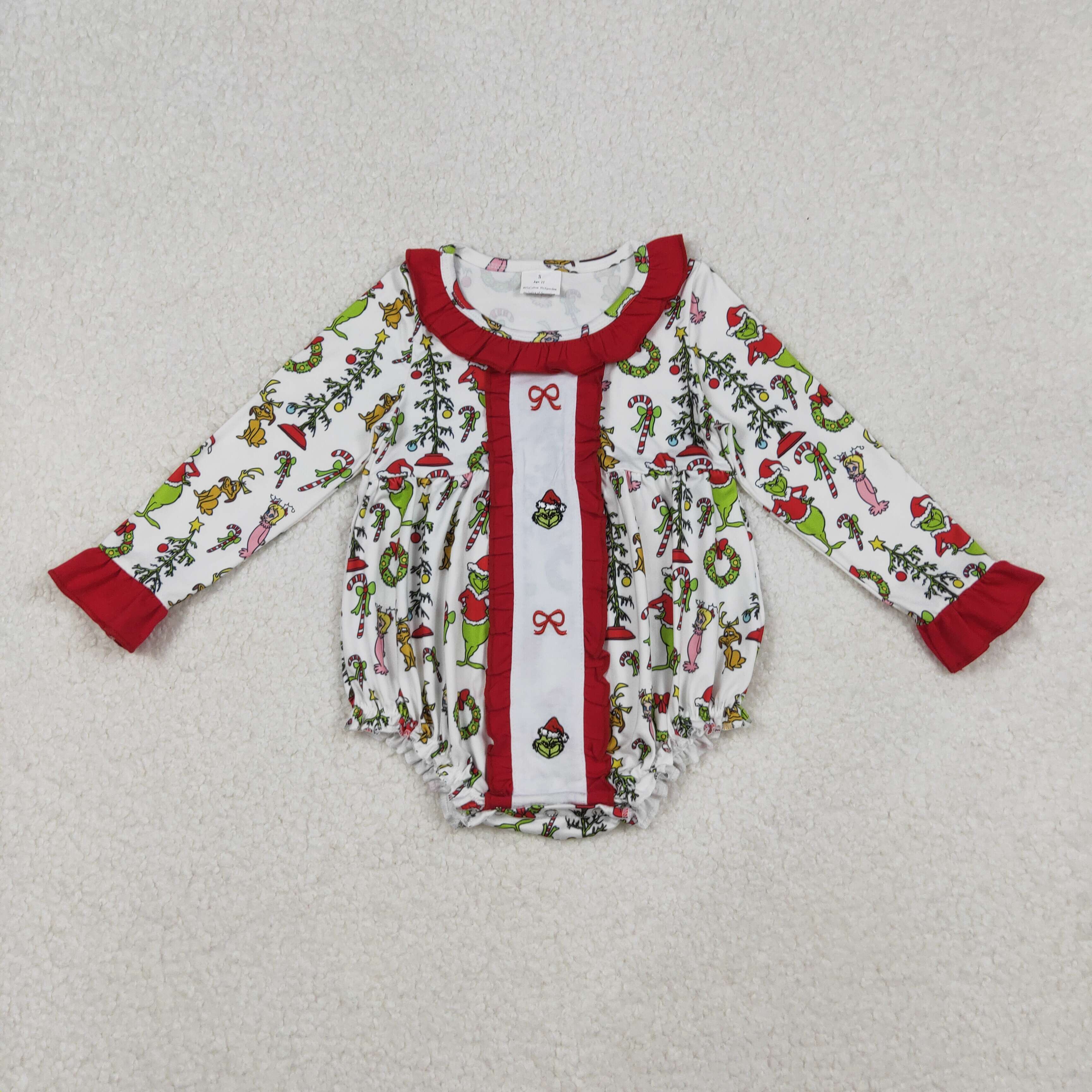 LR2635 RTSS baby girl clothes cartoon girl christmas winter bubble embroidery
