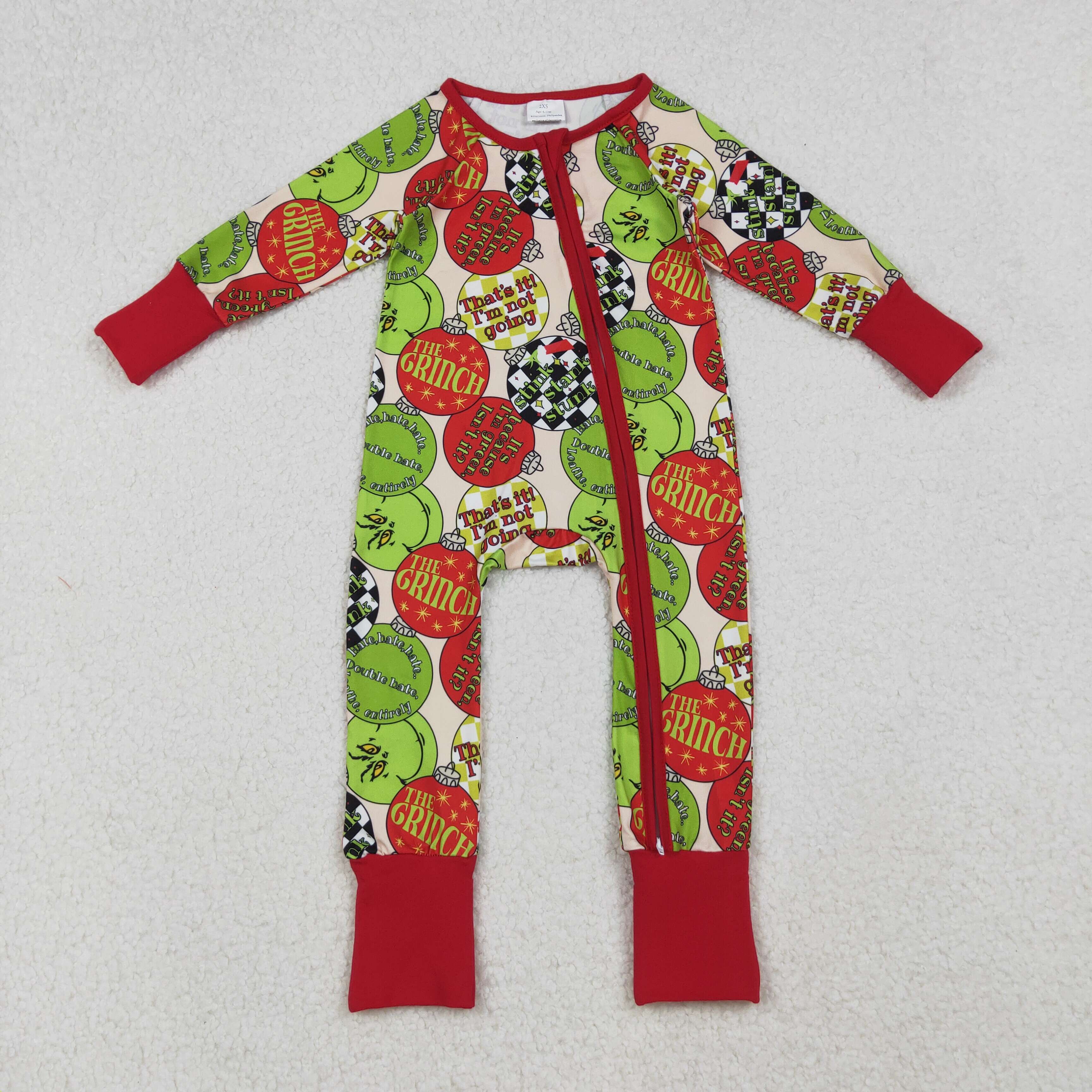 LR2658 RTS baby boy clothes cartoon boy  christmas winter romper zip romper
