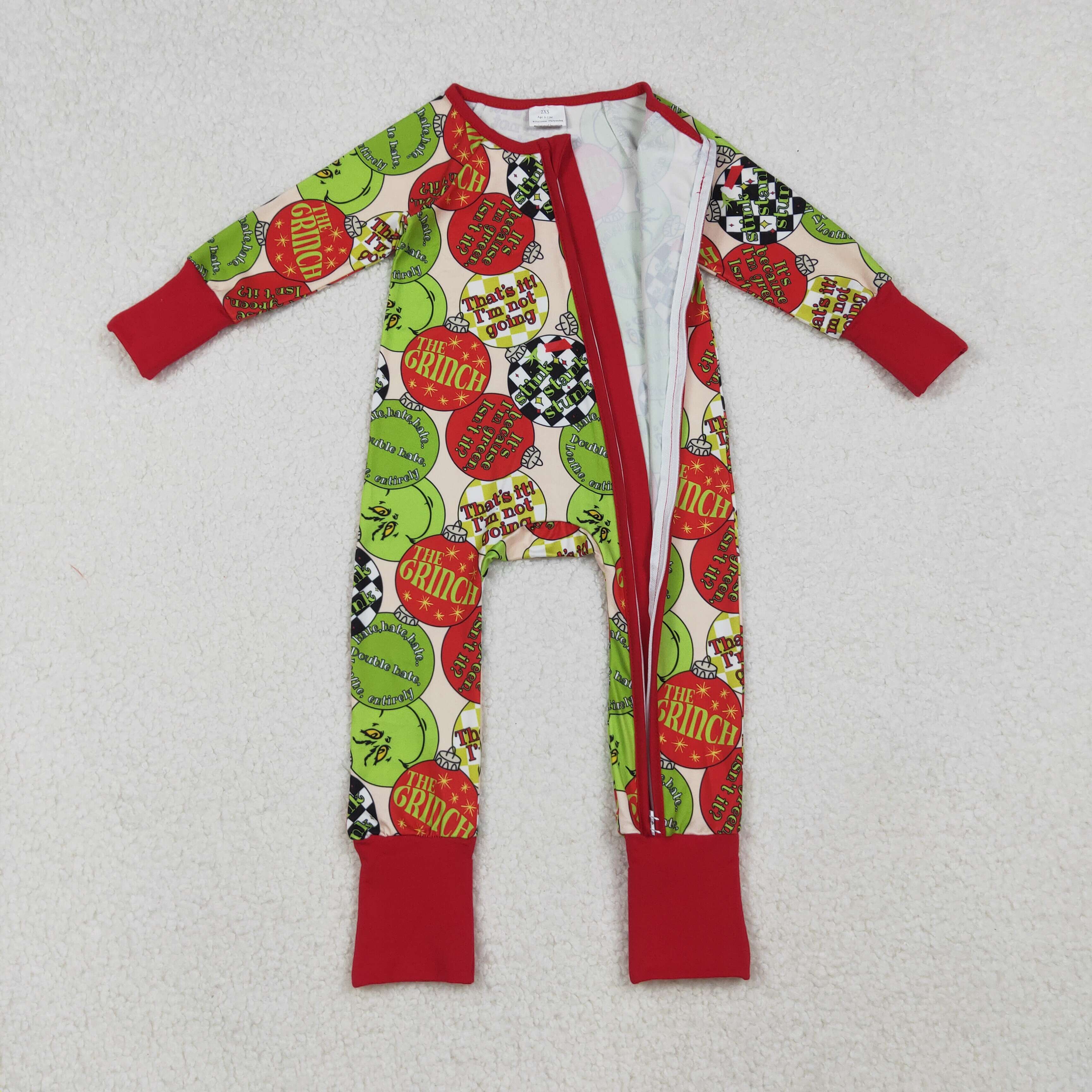 LR2658 RTS baby boy clothes cartoon boy  christmas winter romper zip romper