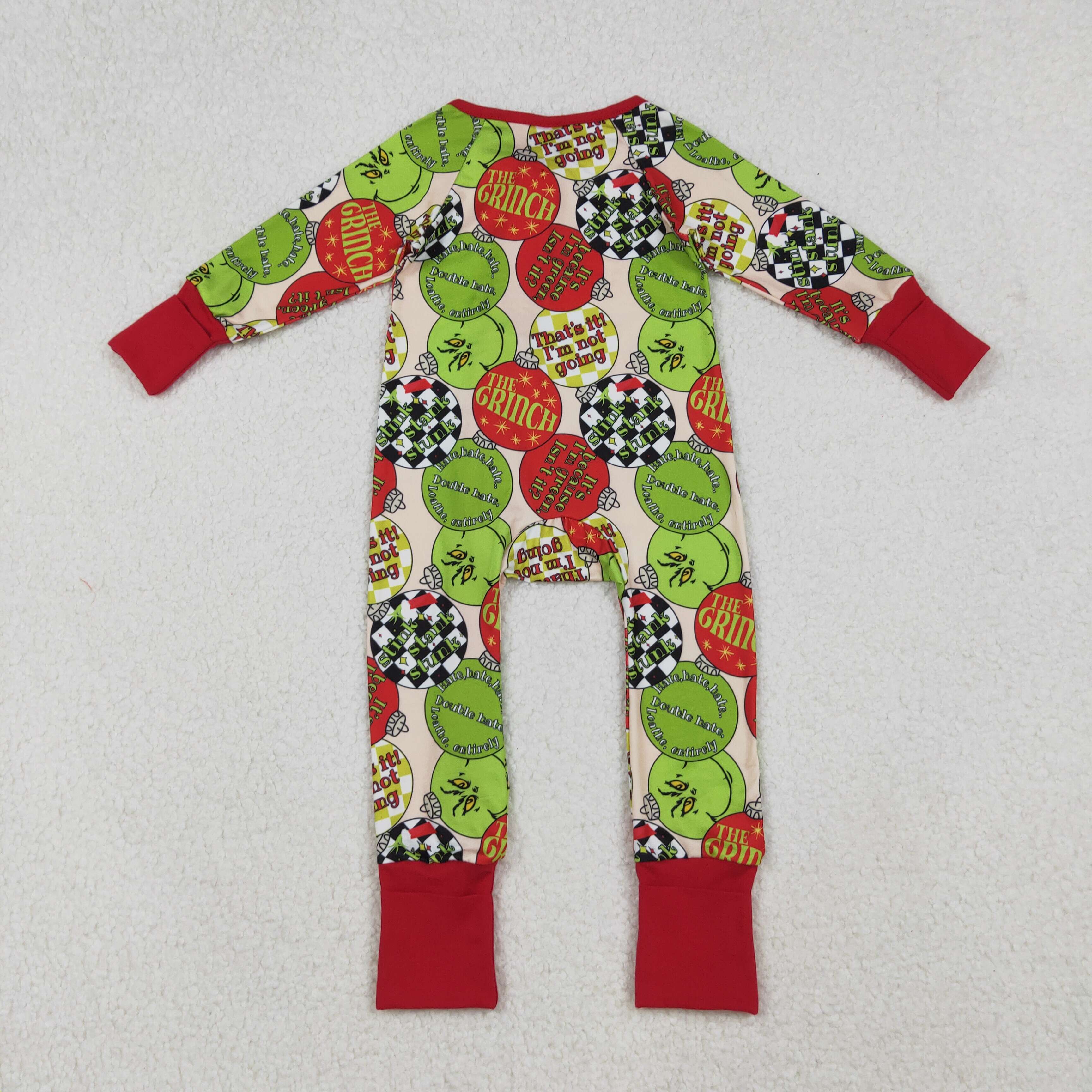LR2658 RTS baby boy clothes cartoon boy  christmas winter romper zip romper