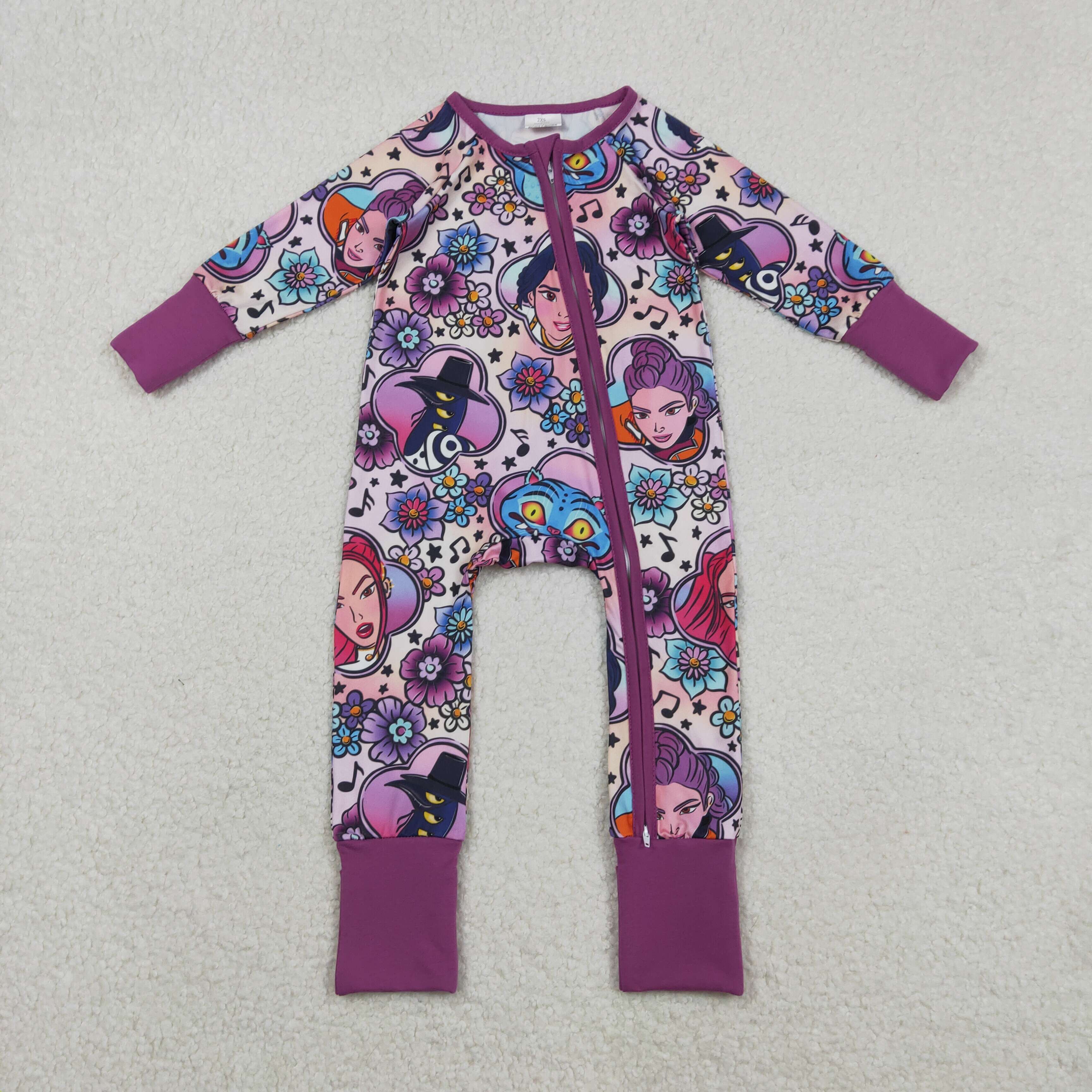 RTS LR2732 baby girl clothes cartoon girl winter romper zip romper