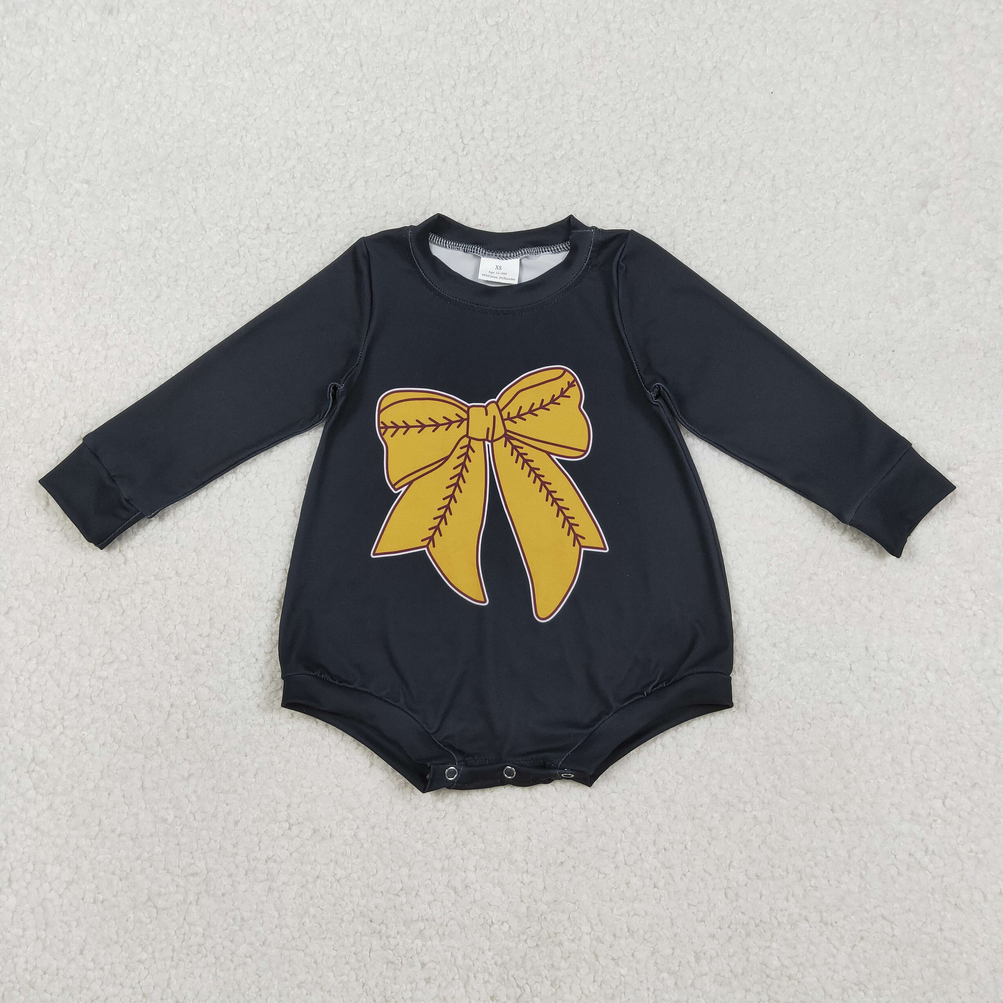 LR2774 RTS baby girl clothes Black bow girl winter bubble