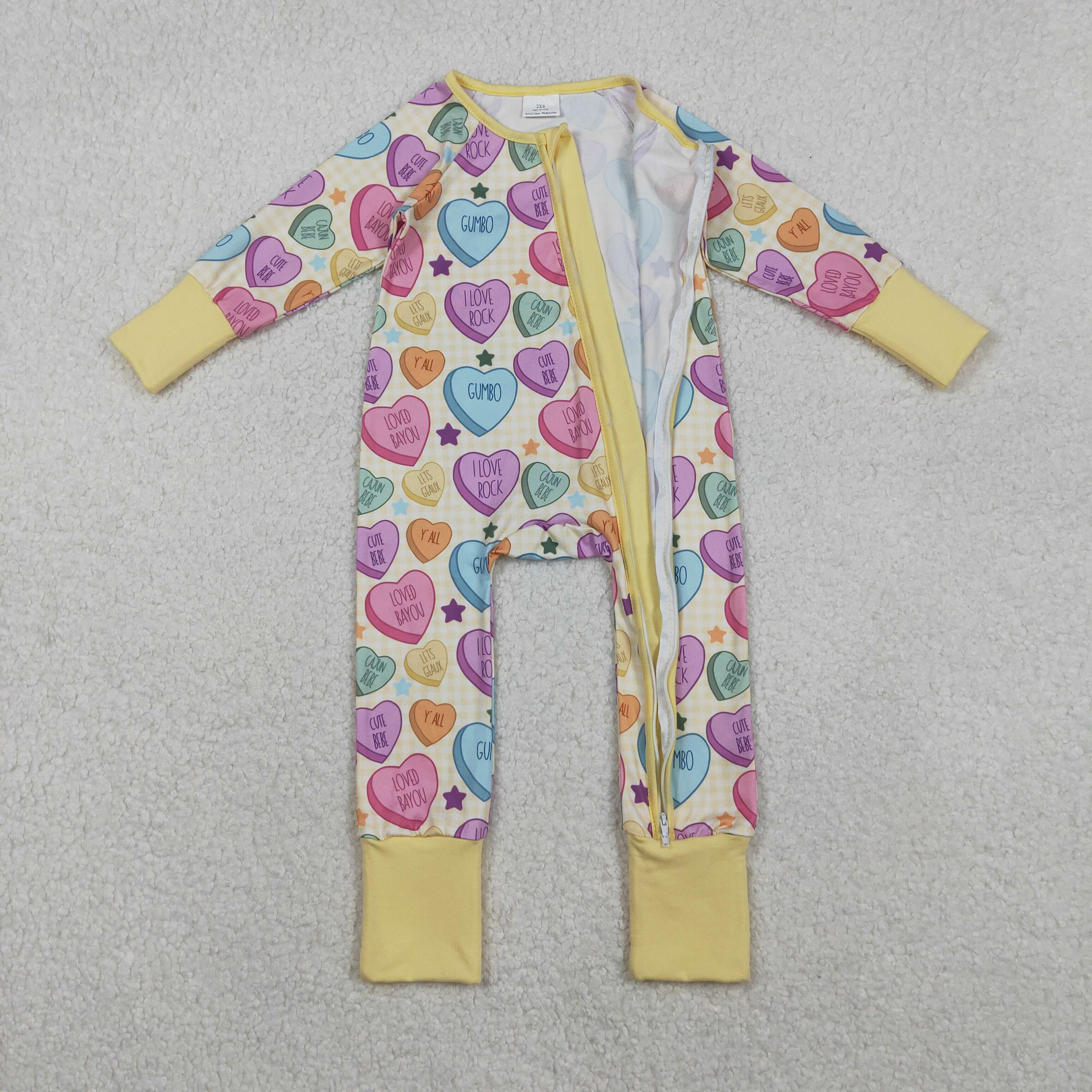 LR2778 RTS baby girl clothes heart girl valentines day romper heart zip romper