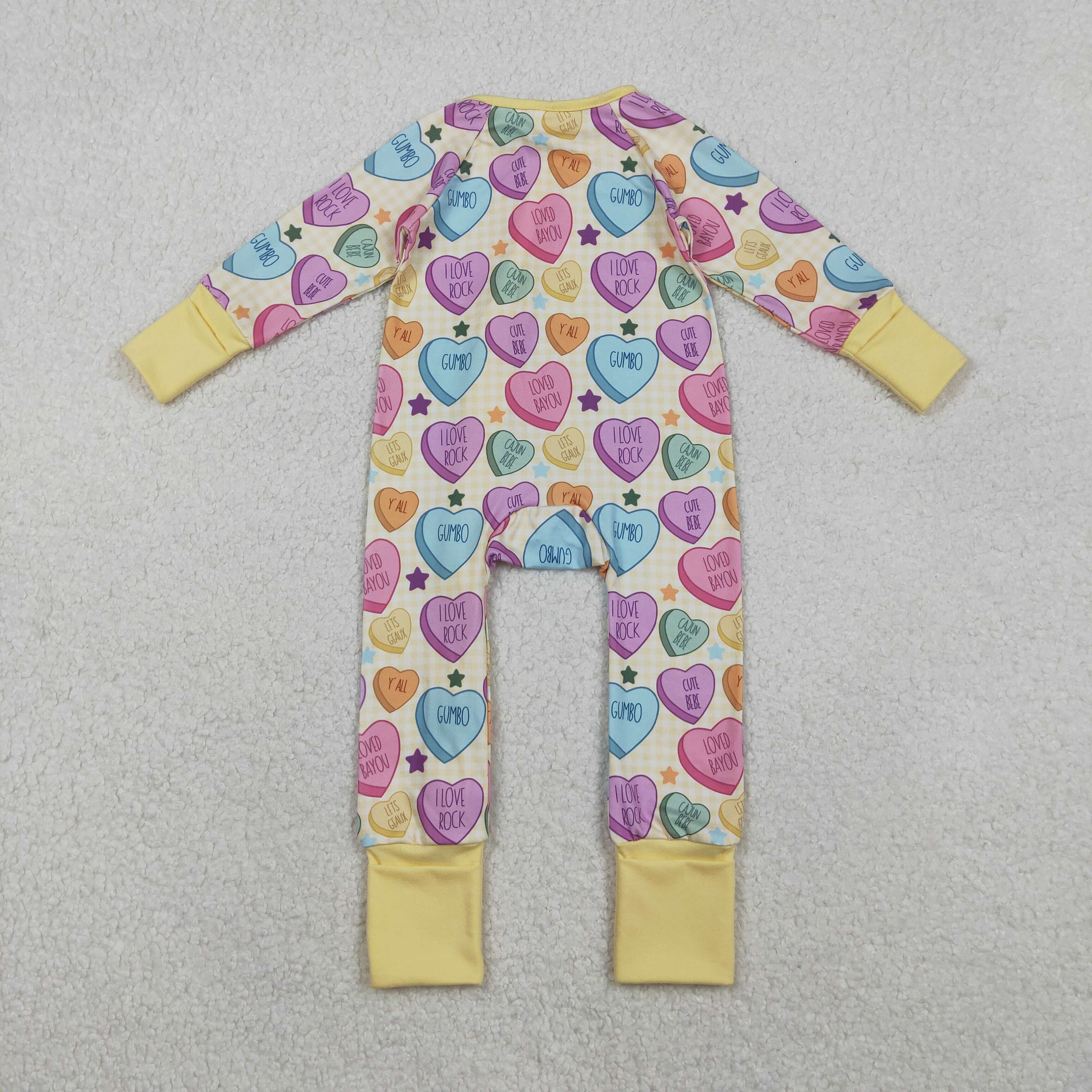LR2778 RTS baby girl clothes heart girl valentines day romper heart zip romper