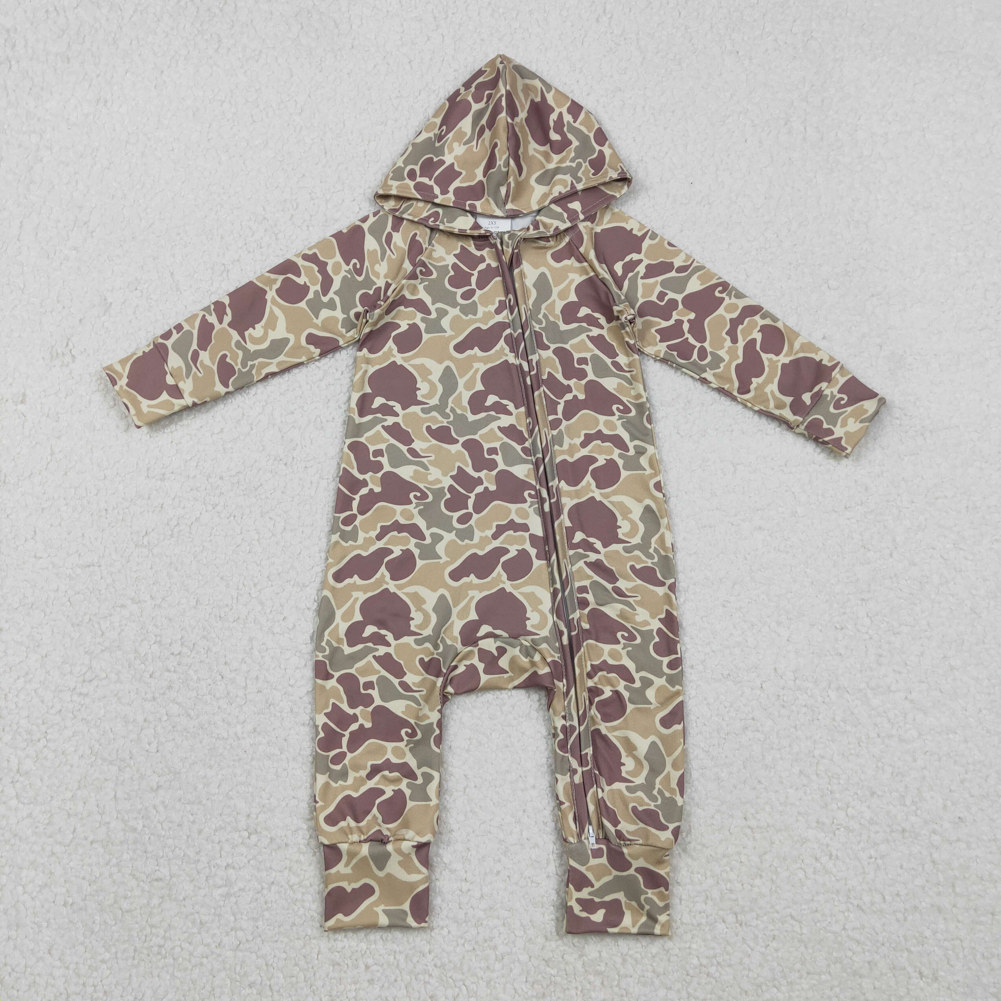 LR2812 RTS baby boy  clothes camo boy hoodie winter romper