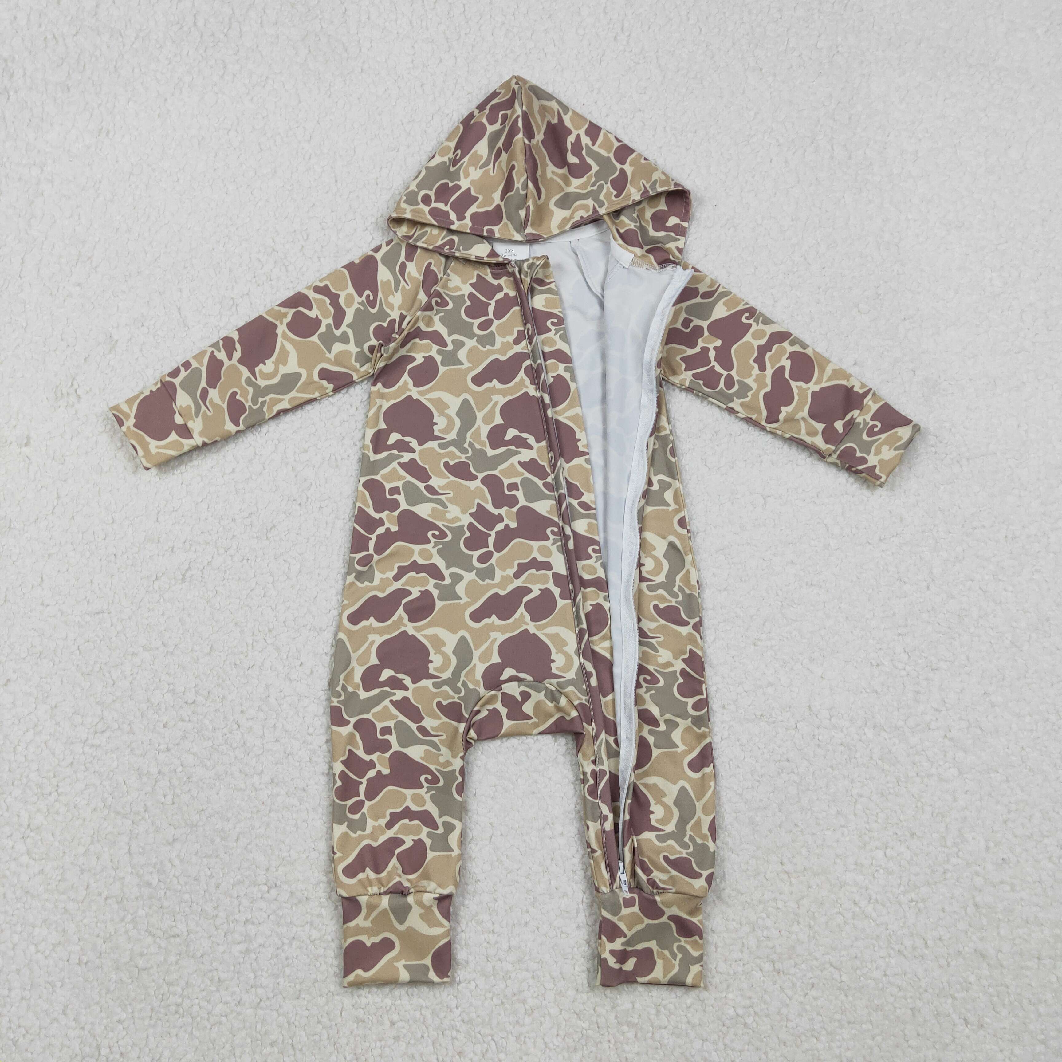 LR2812 RTS baby boy  clothes camo boy hoodie winter romper