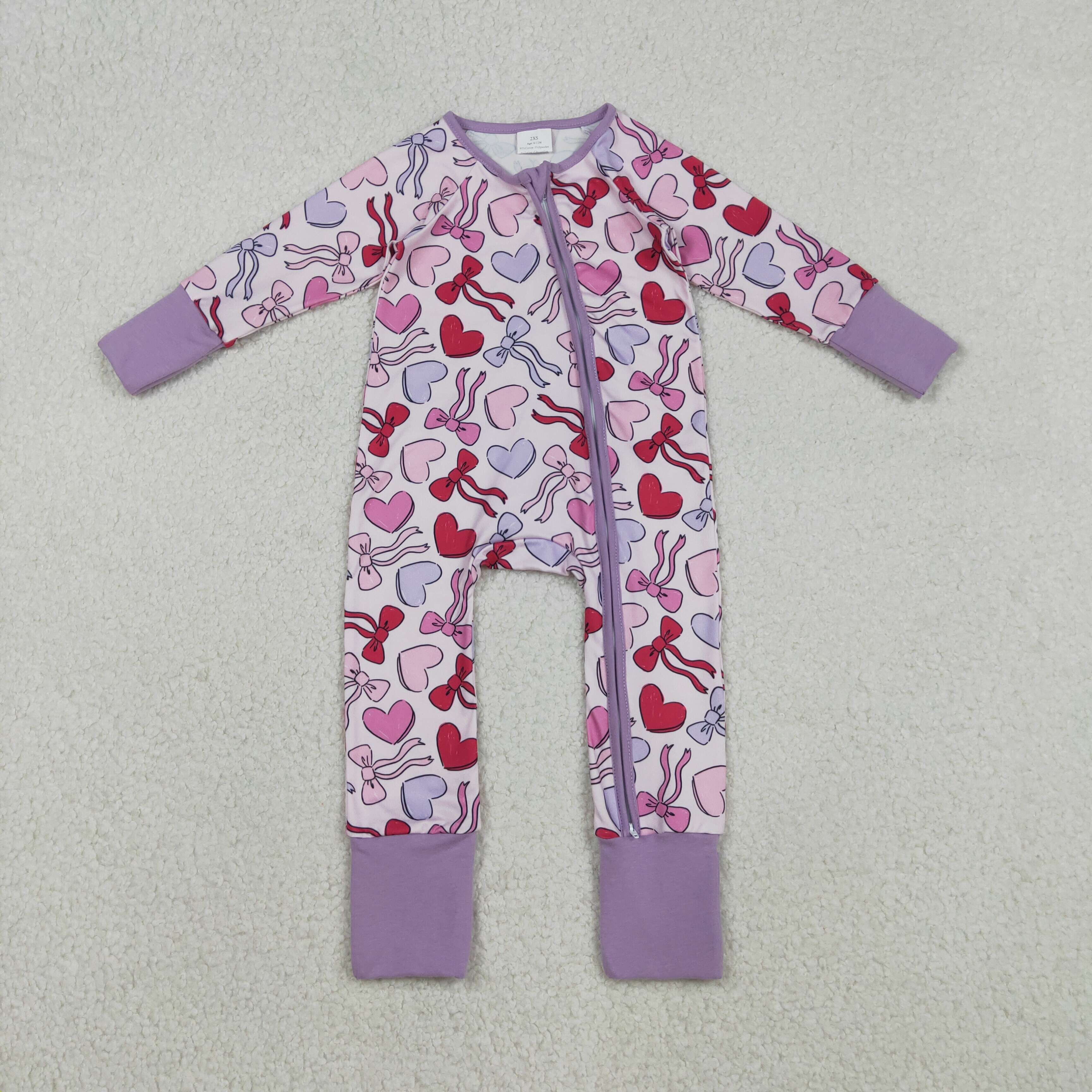LR2883 RTS baby girl  clothes heart girl Valentine winter romper
