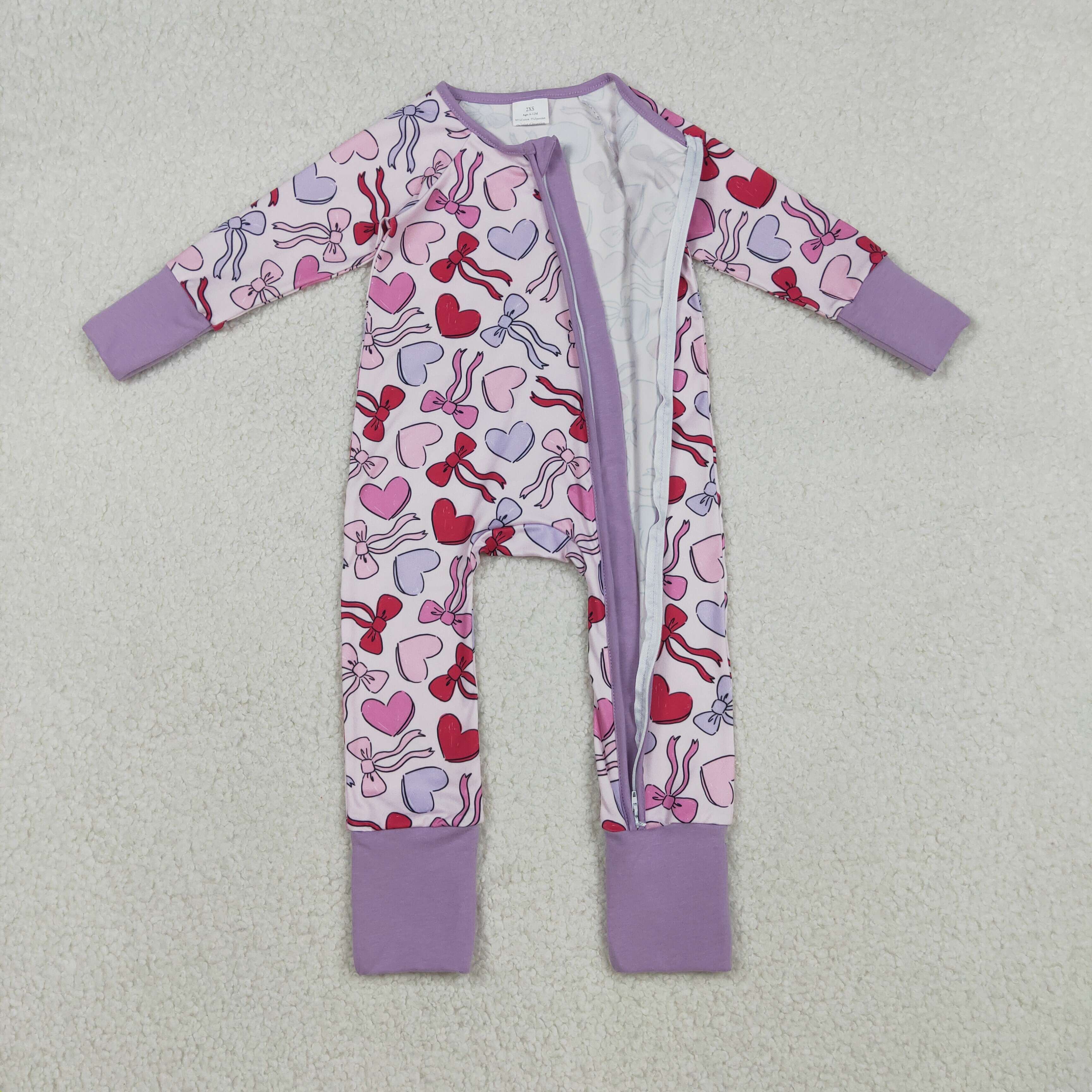 LR2883 RTS baby girl  clothes heart girl Valentine winter romper