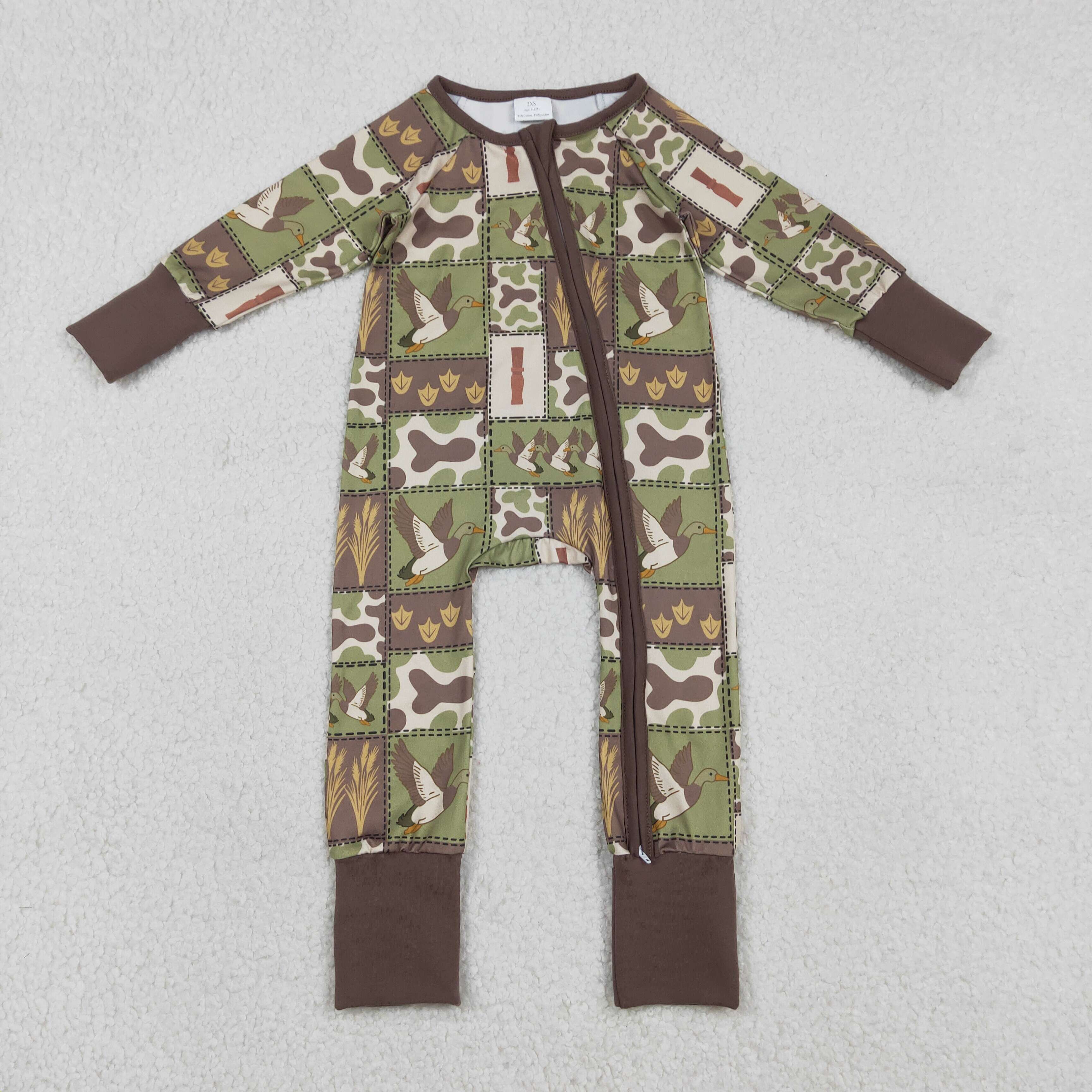 LR2949 RTS baby boy clothes mallard  toddler boy winter romper western clothes