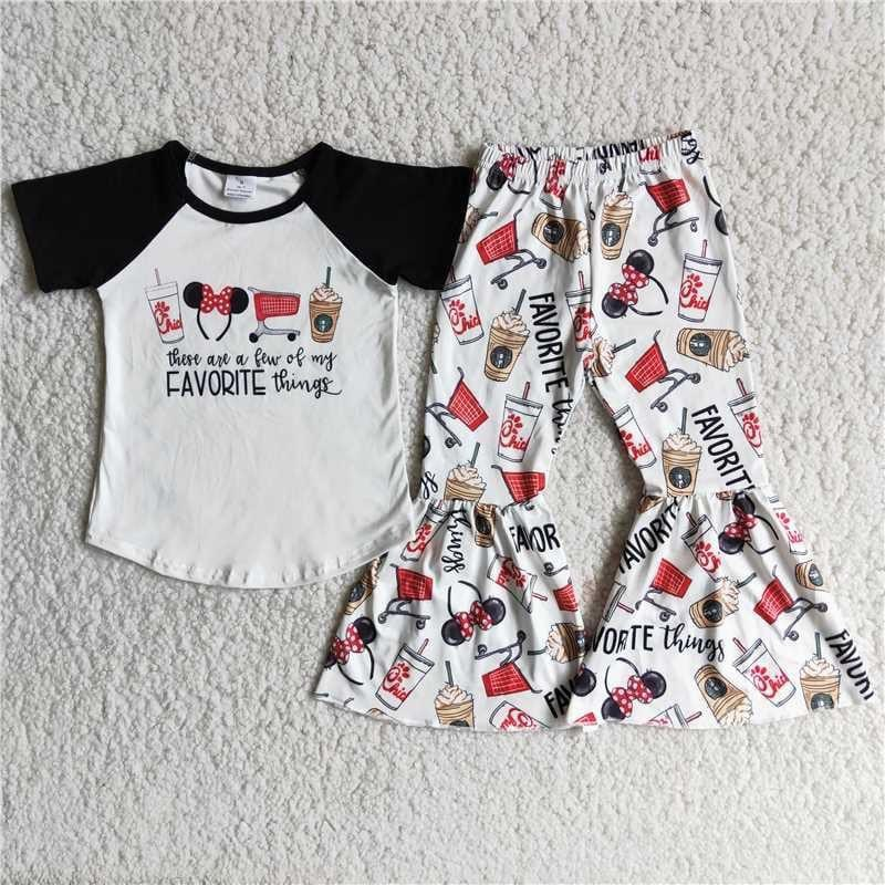E9-5 girl clothing cute fall and spring short sleeve set--promotion 2025.3.29 $2.99