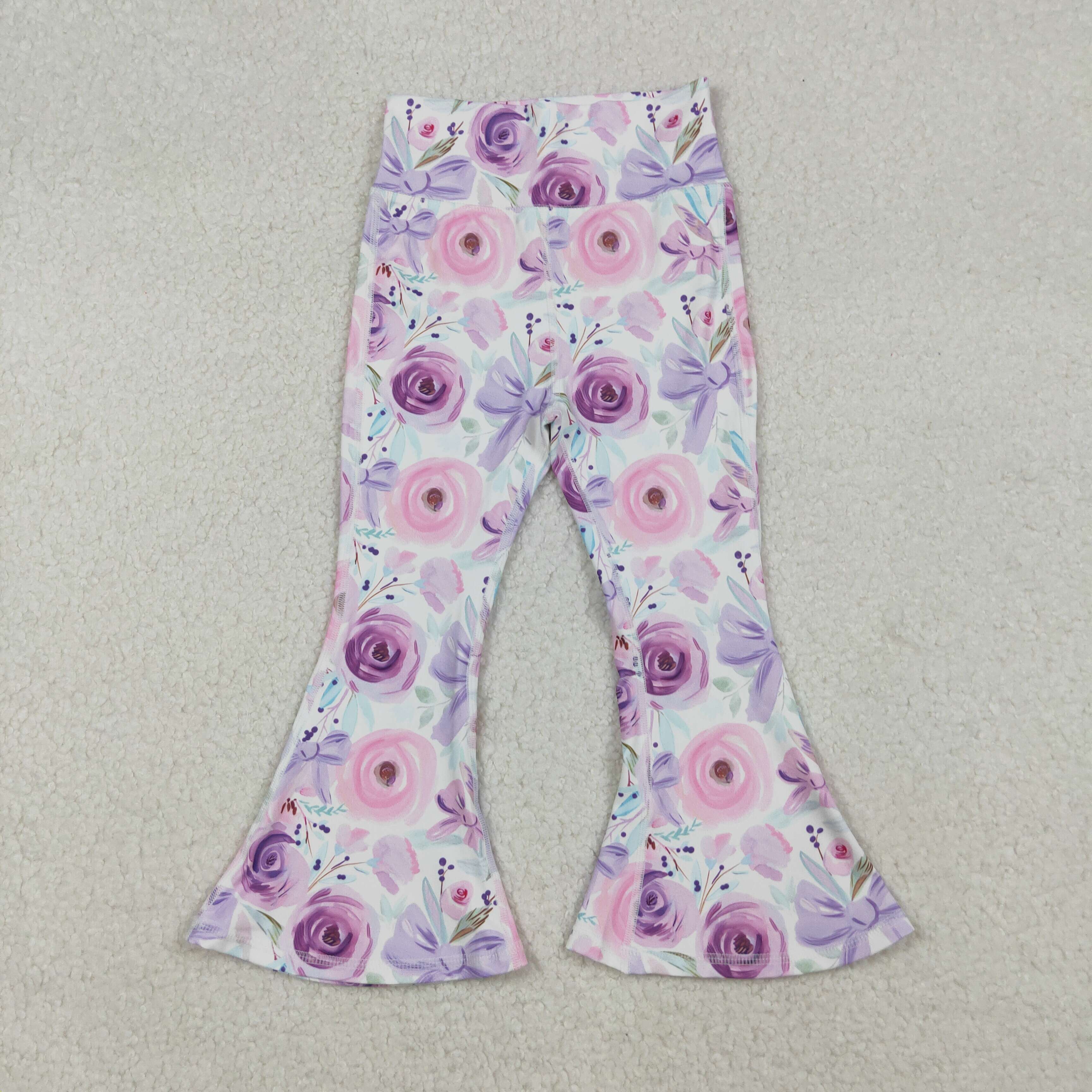P0774 RTS baby girl clothes bows girl winter yoga bell bottom yoga pant