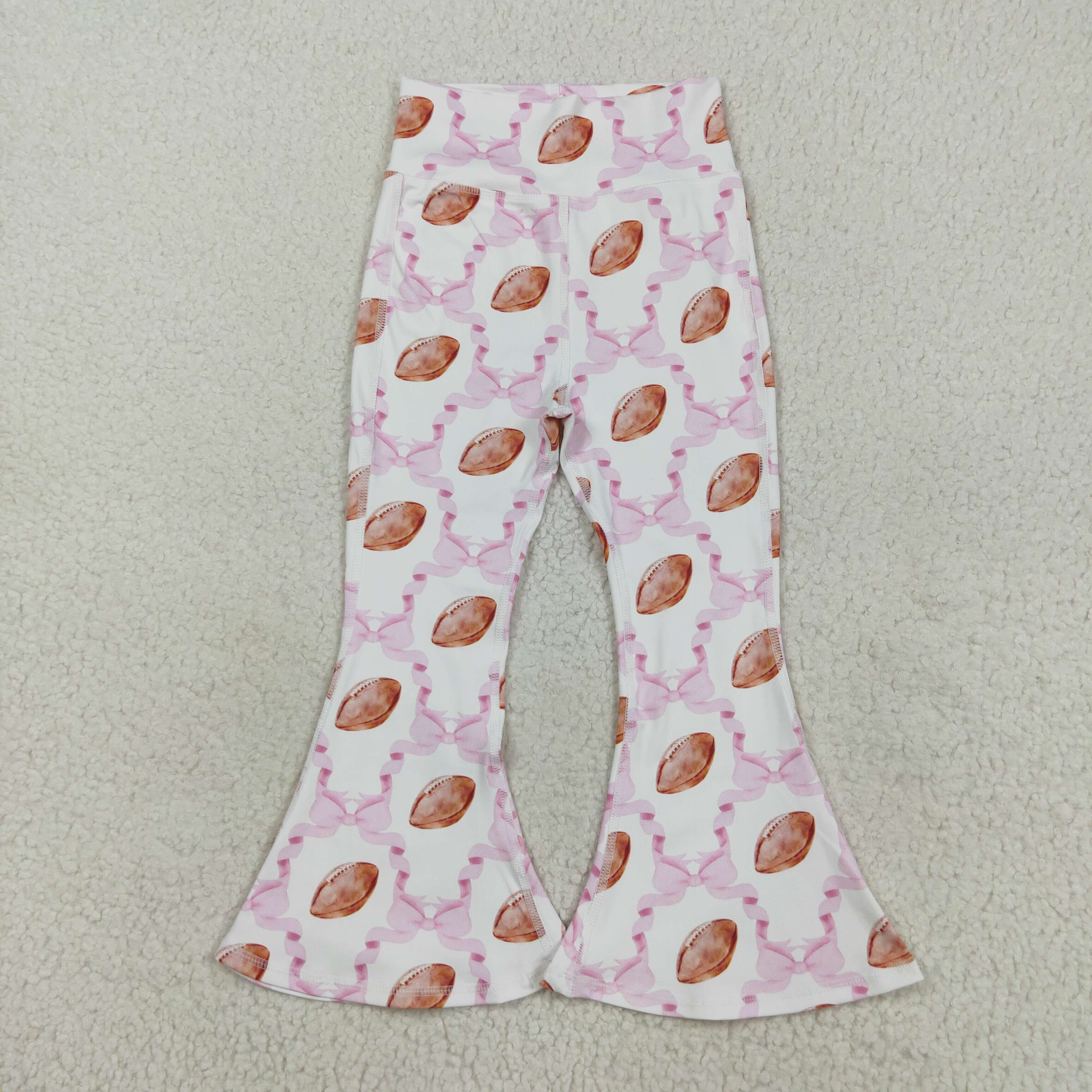 P0780 RTS baby girl clothes pink bows girl winter yoga bell bottom pant