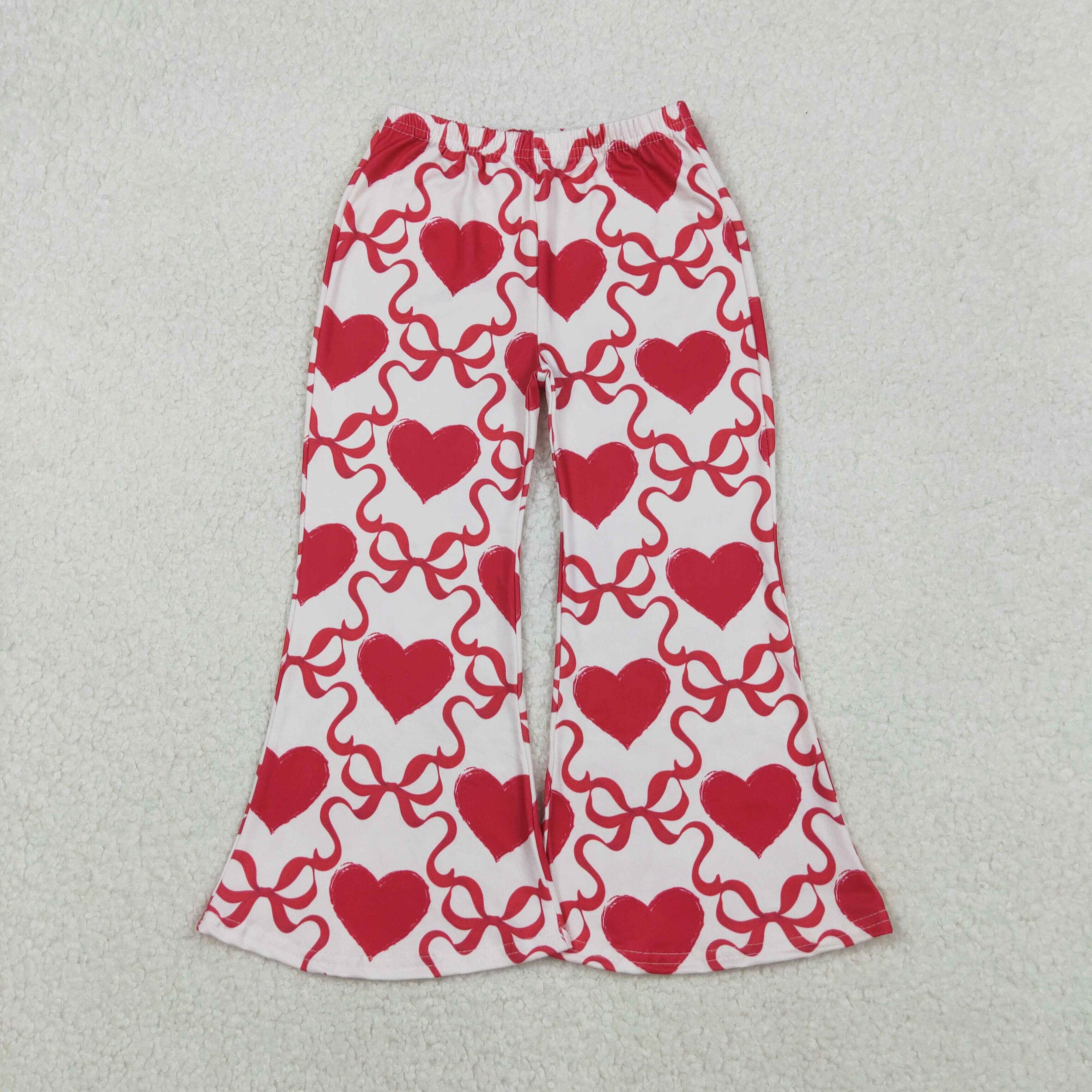 P0895 RTS baby girl clothes bows girl valentines bell bottom pant