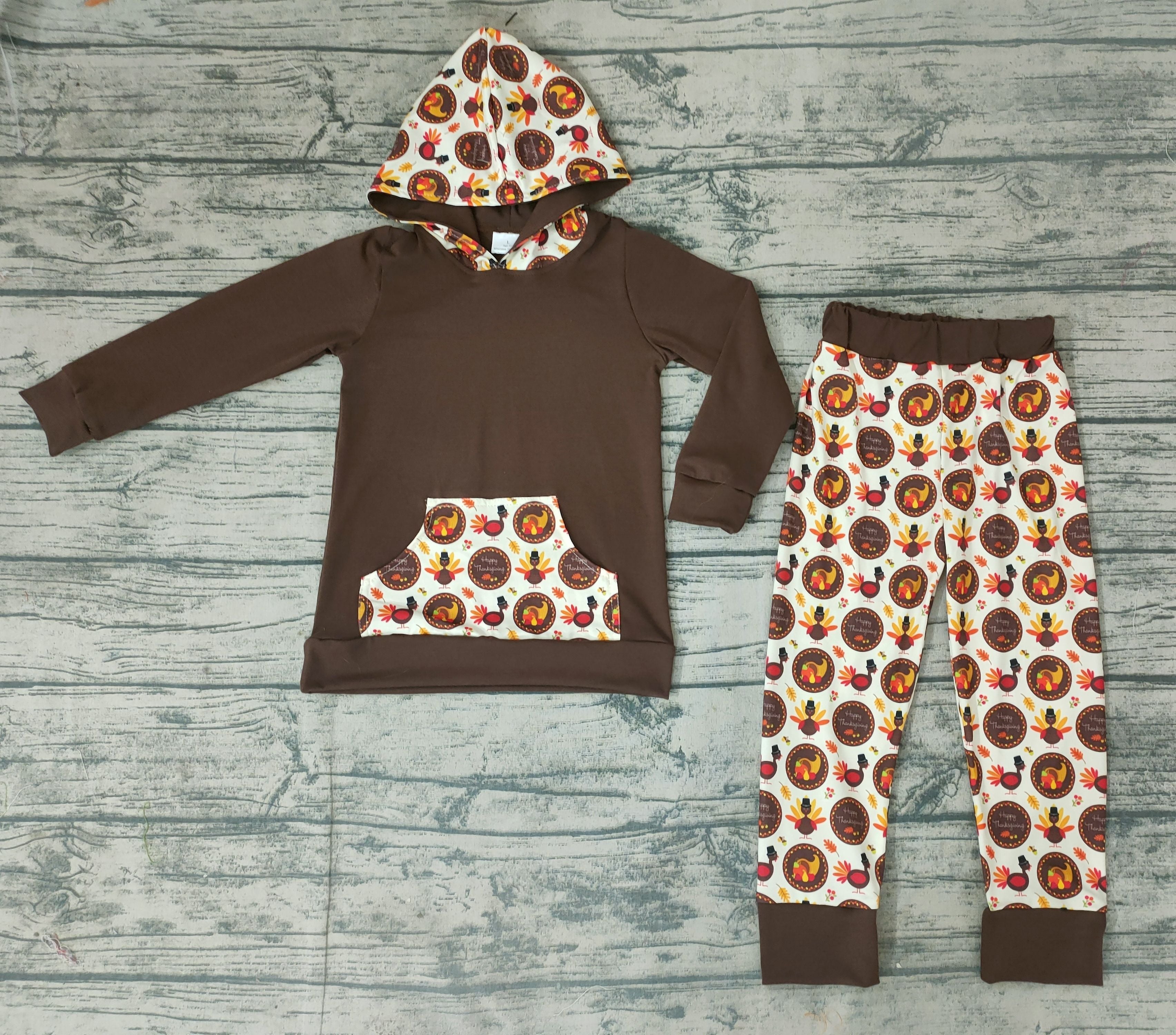 BLP0022 boy turkey thanksgiving hoodies set-promotion 2024.10.5 $5.5