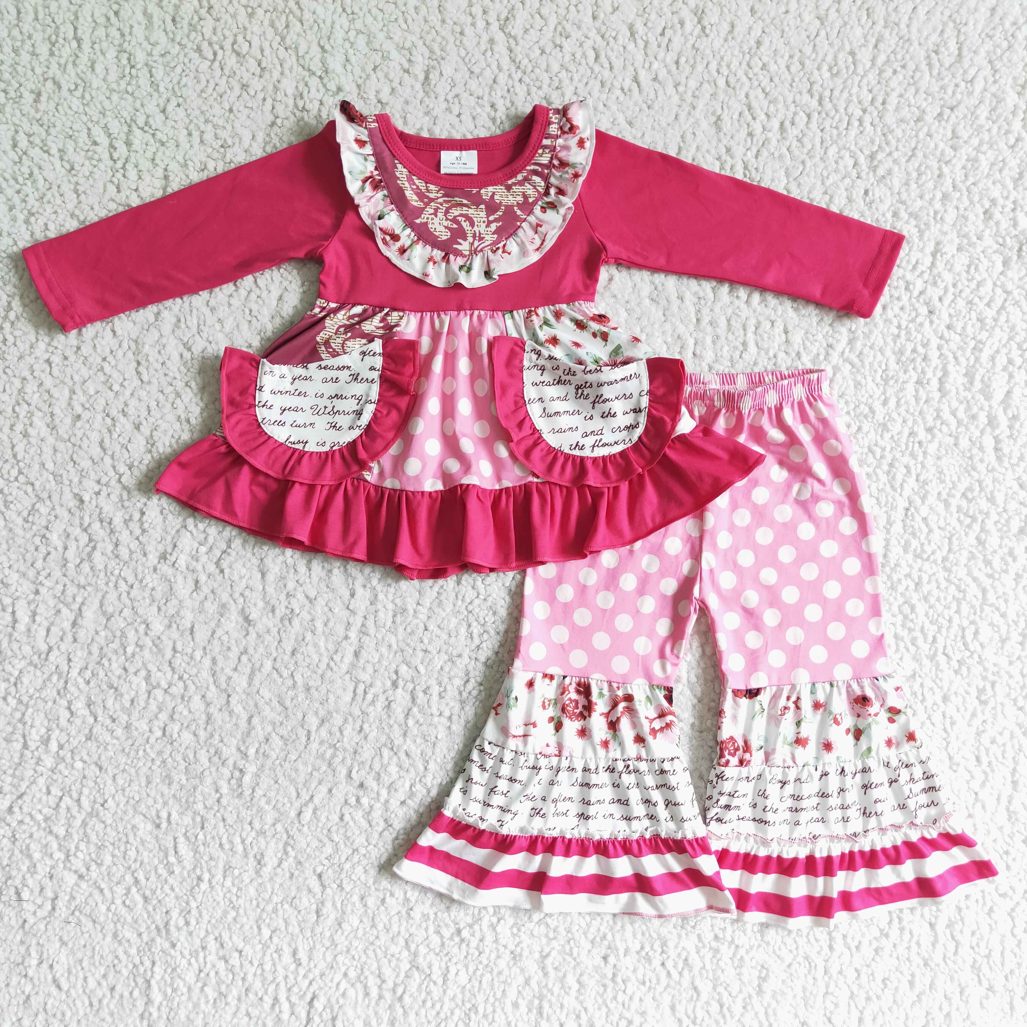 6 B12-1 toddler girl clothes  hot pink valentins day long sleeve set-promotion 2025.12.27 $2.99