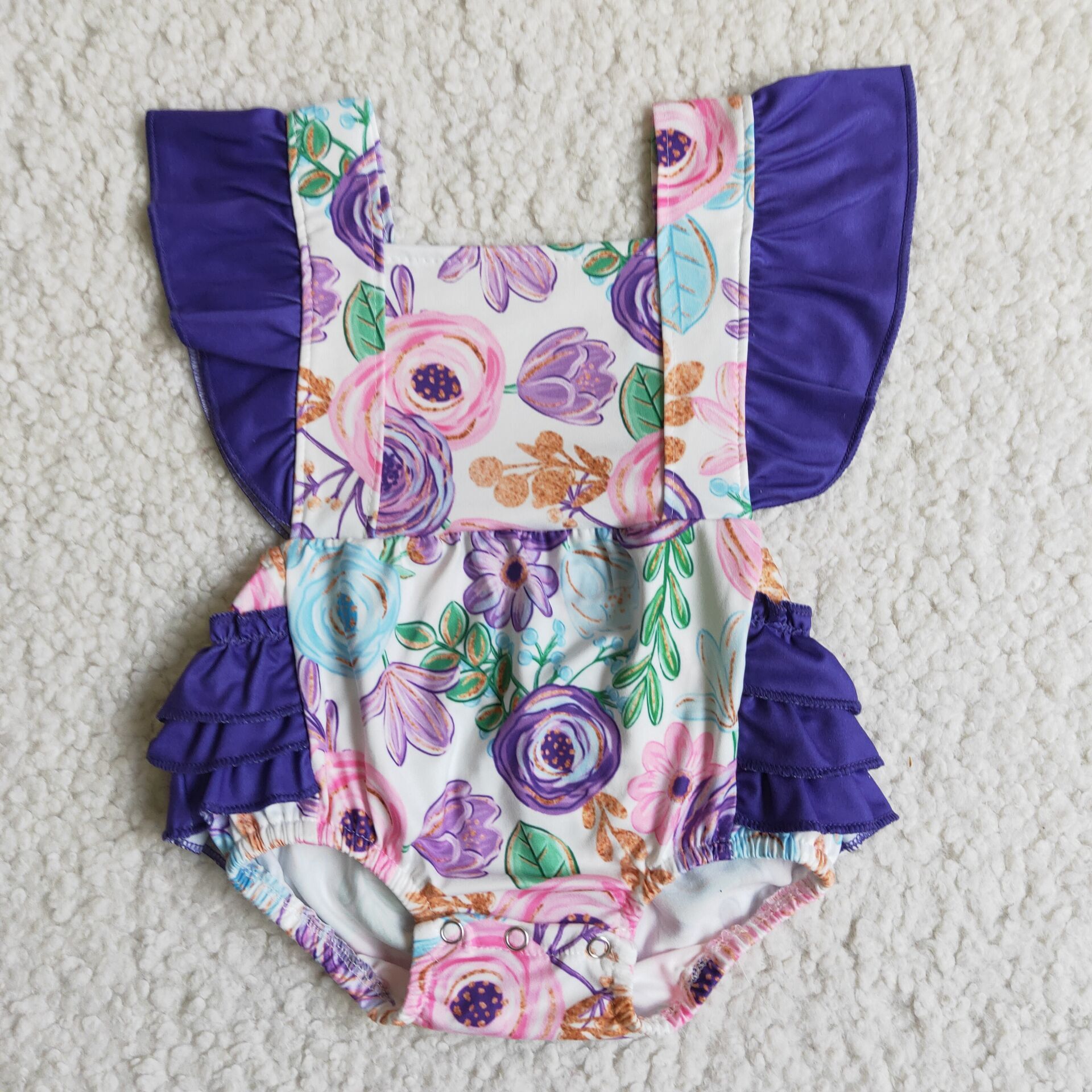 B3-27 girl clothes summer purple flower bubble--promotion 2025.2.22 $5.5