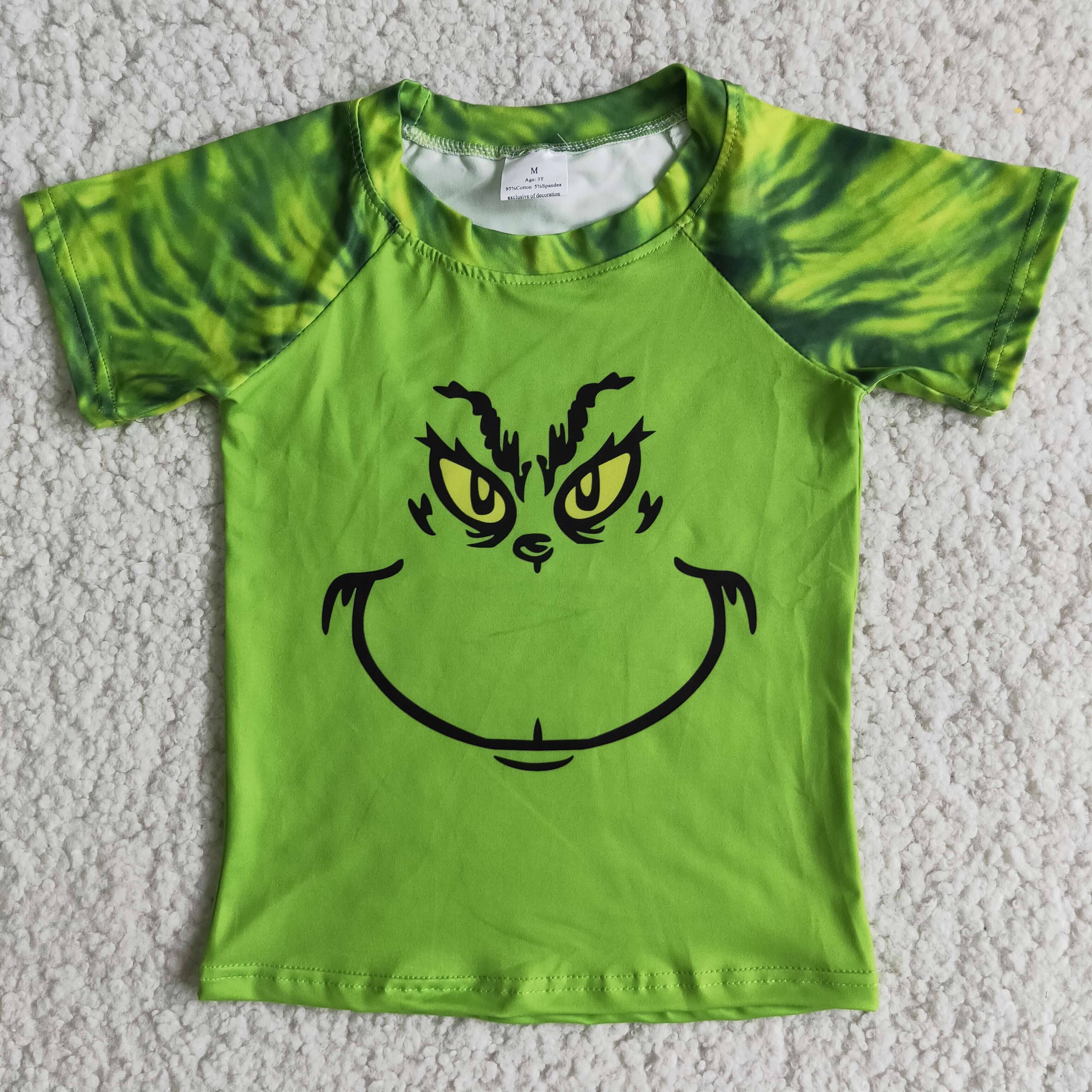 D3-5 christmas green short sleeve top tshirt-promotion 2024.11.9 $5.5