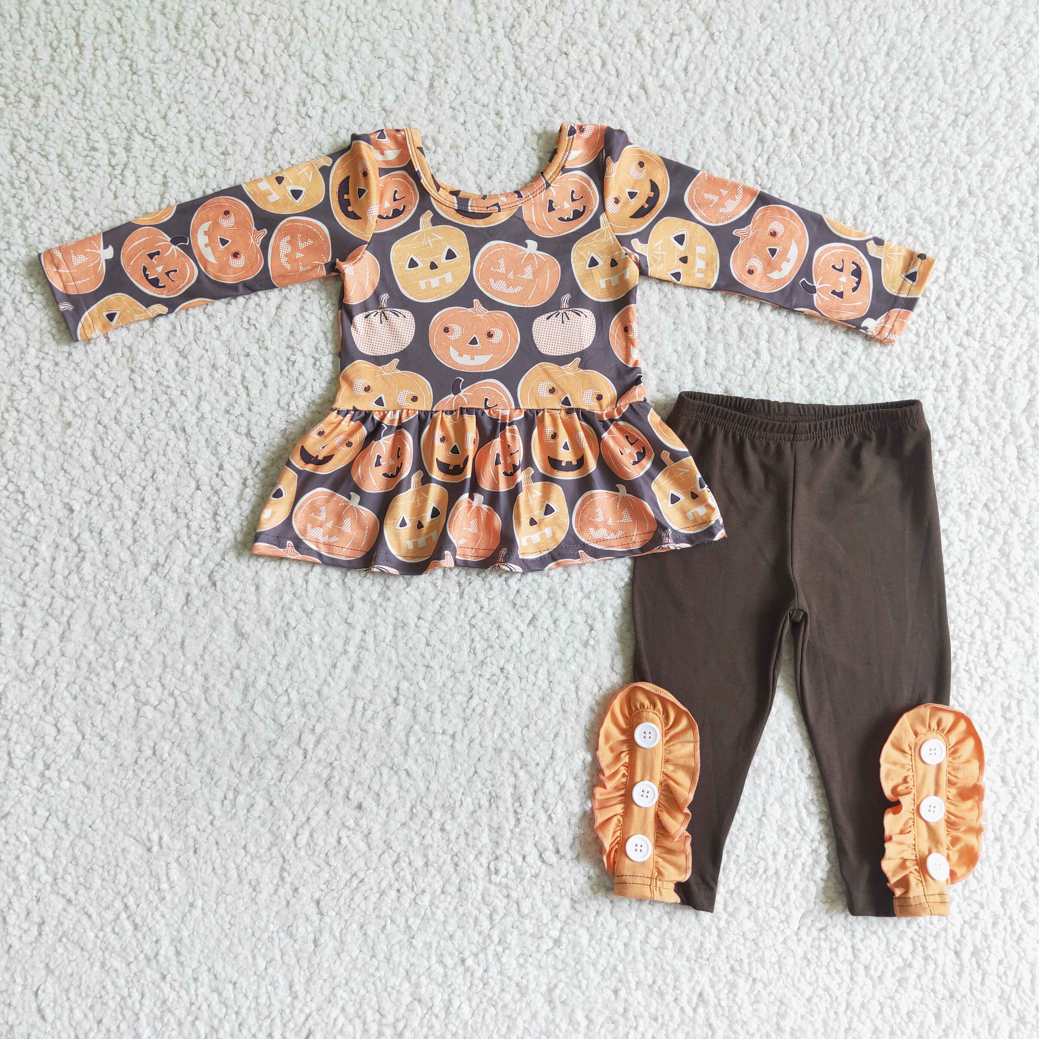 GLP0116 halloween kids outfit pumpkin outfit-promotion 2025.9.20 $5.5