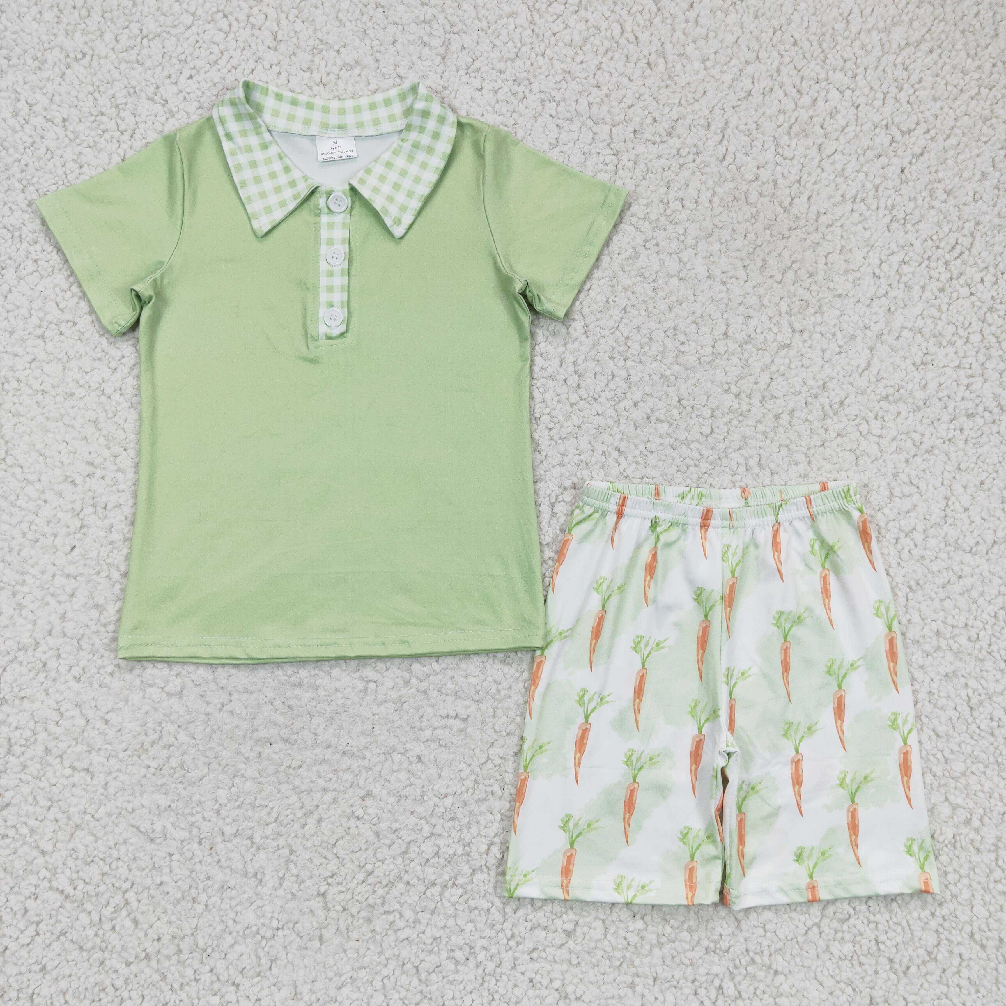 BSSO0095 baby boy clothes green easter outfits-promotion $5.5 2026.1.31