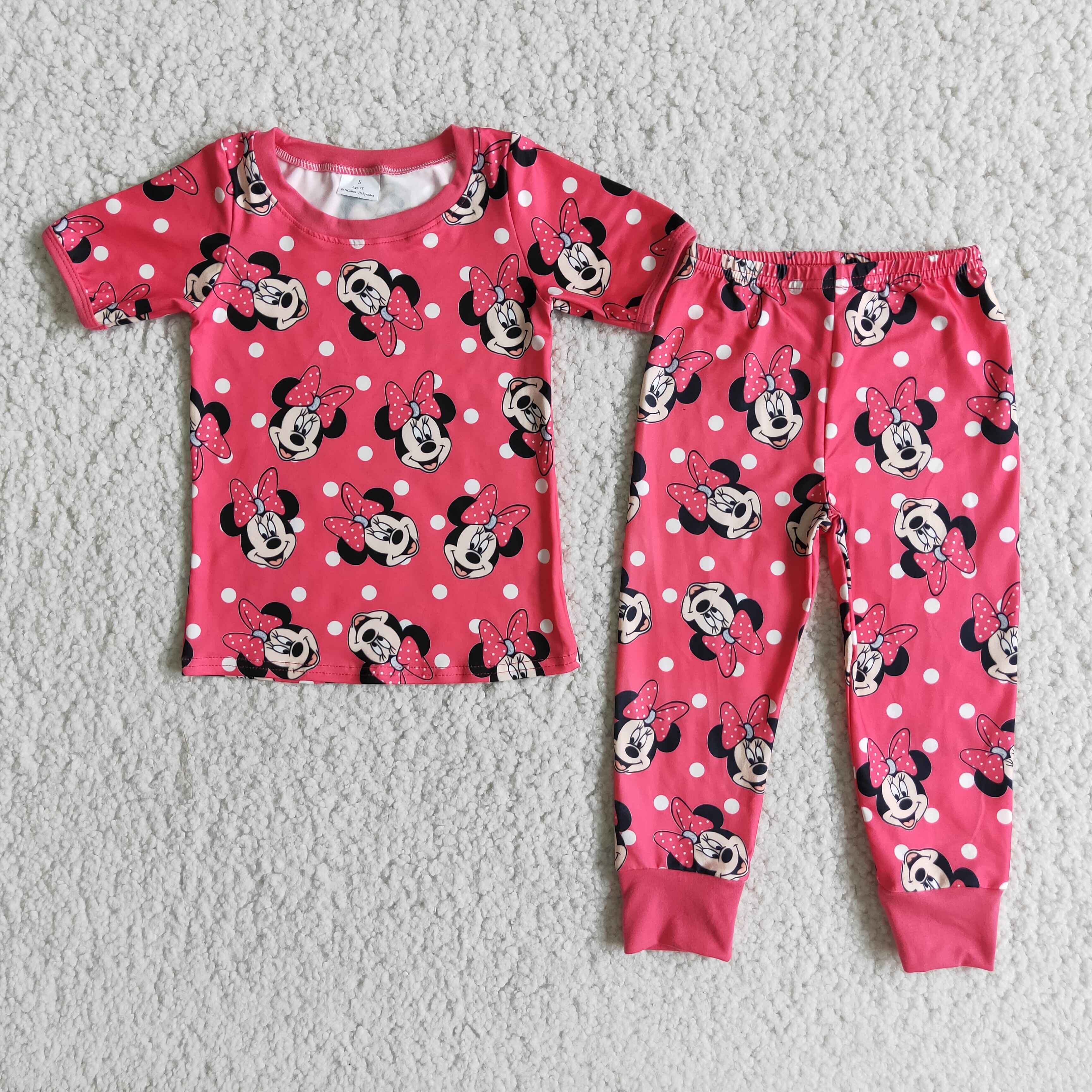 E1-15 cartoon spring fall short sleeve set pajamas--promotion 2025.4.12 $2.99