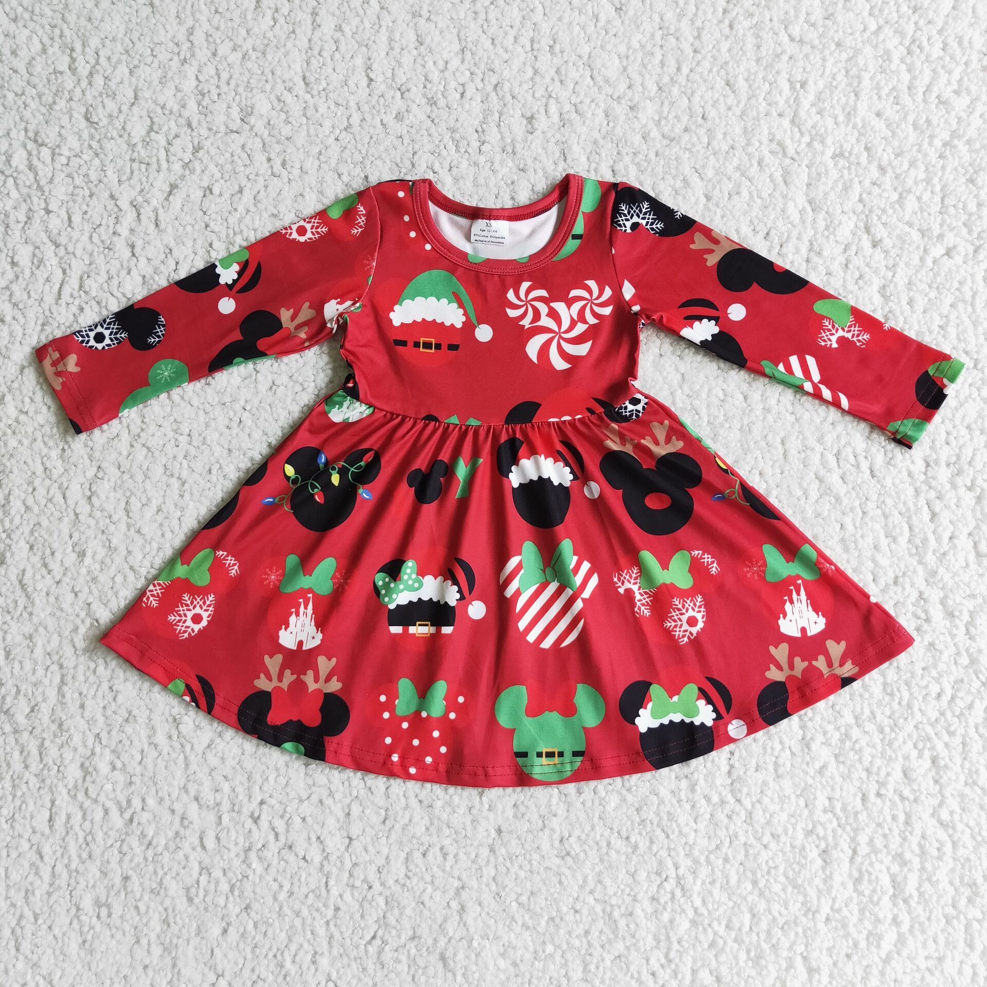 6 A11-4 baby girl clothes red cartoon christmas dress-promotion 2025.10.18 $2.99