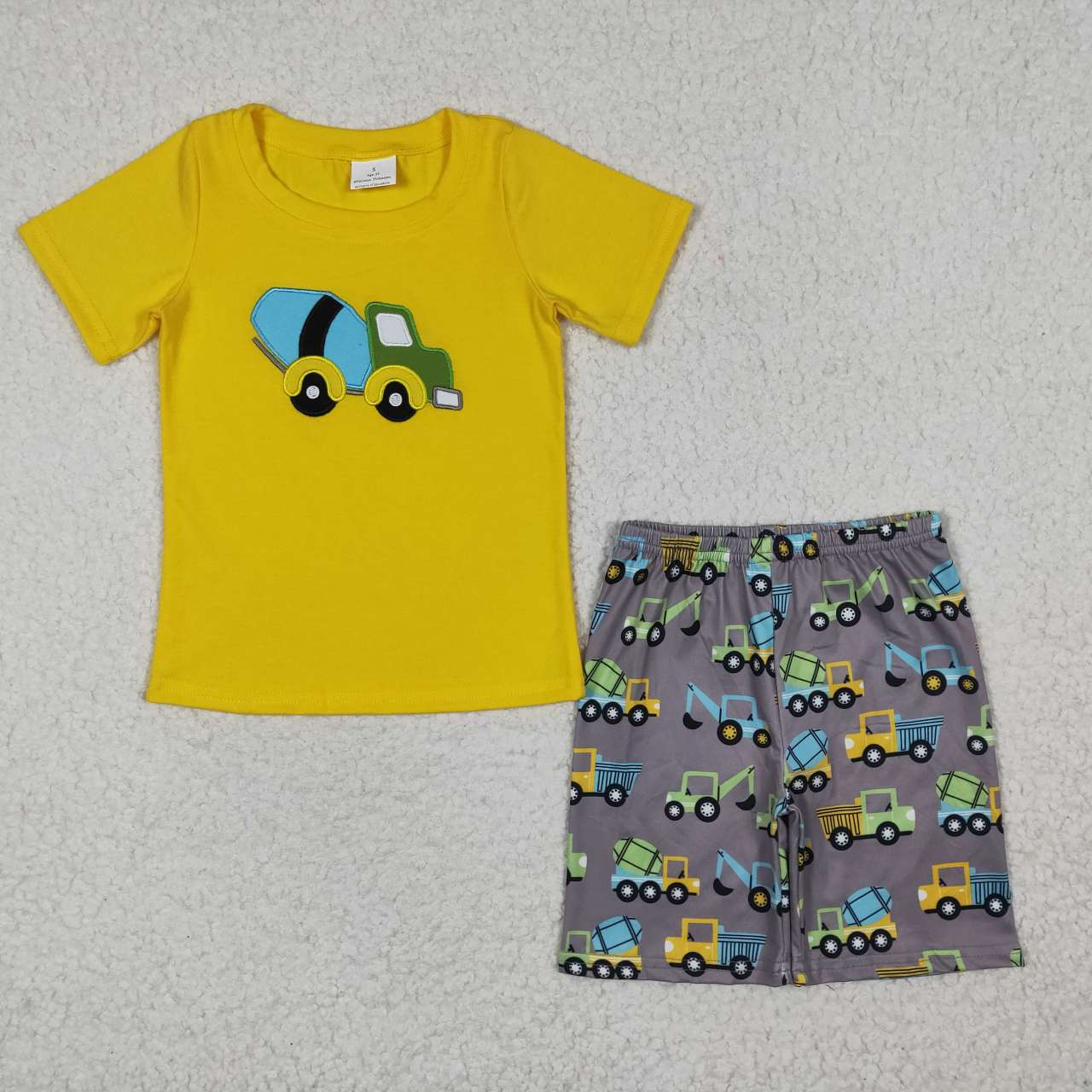 BSSO0186 baby boy clothes yellow embroidery summer outfits-promotion $5.5 2026.3.28
