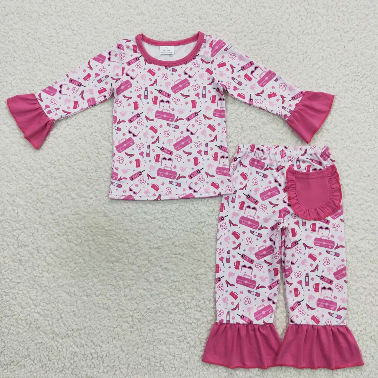 GLP0701 baby girl clothes hot pink girl winter pajamas set-promotion $5.5 2026.1.24