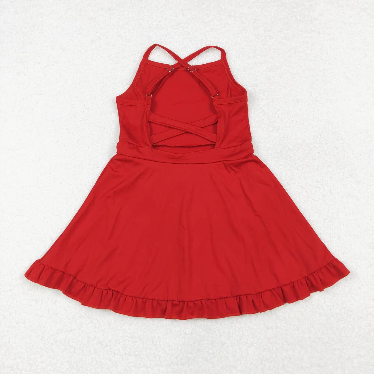 S0453 RTS baby girl clothes red girl summer yoga wear yoga clothes swim suit dress