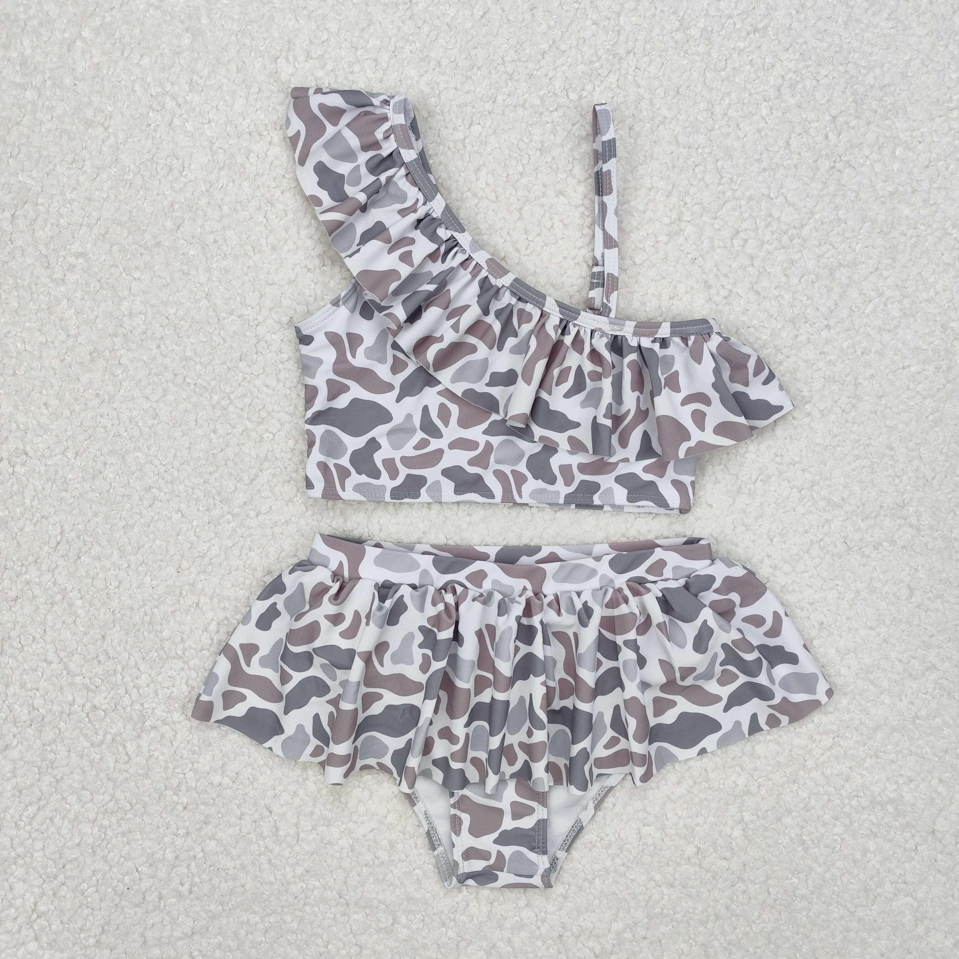 S0457 RTS baby girl clothes camouflage girl summer swimsuit beach wear