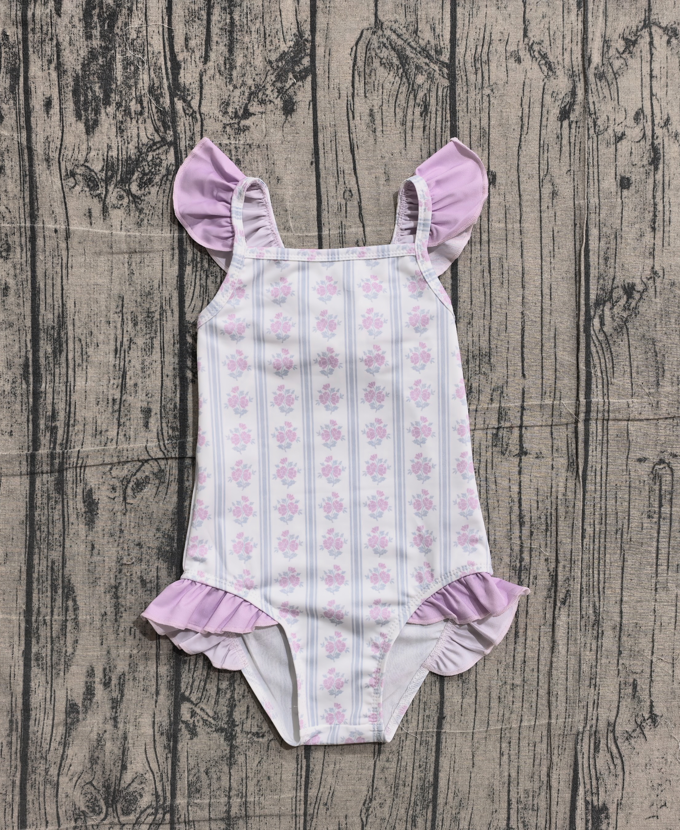 S0643 pre-order baby girl clothes floral print girl  summer swimsuit beach wear-real pic 2026.1.31 