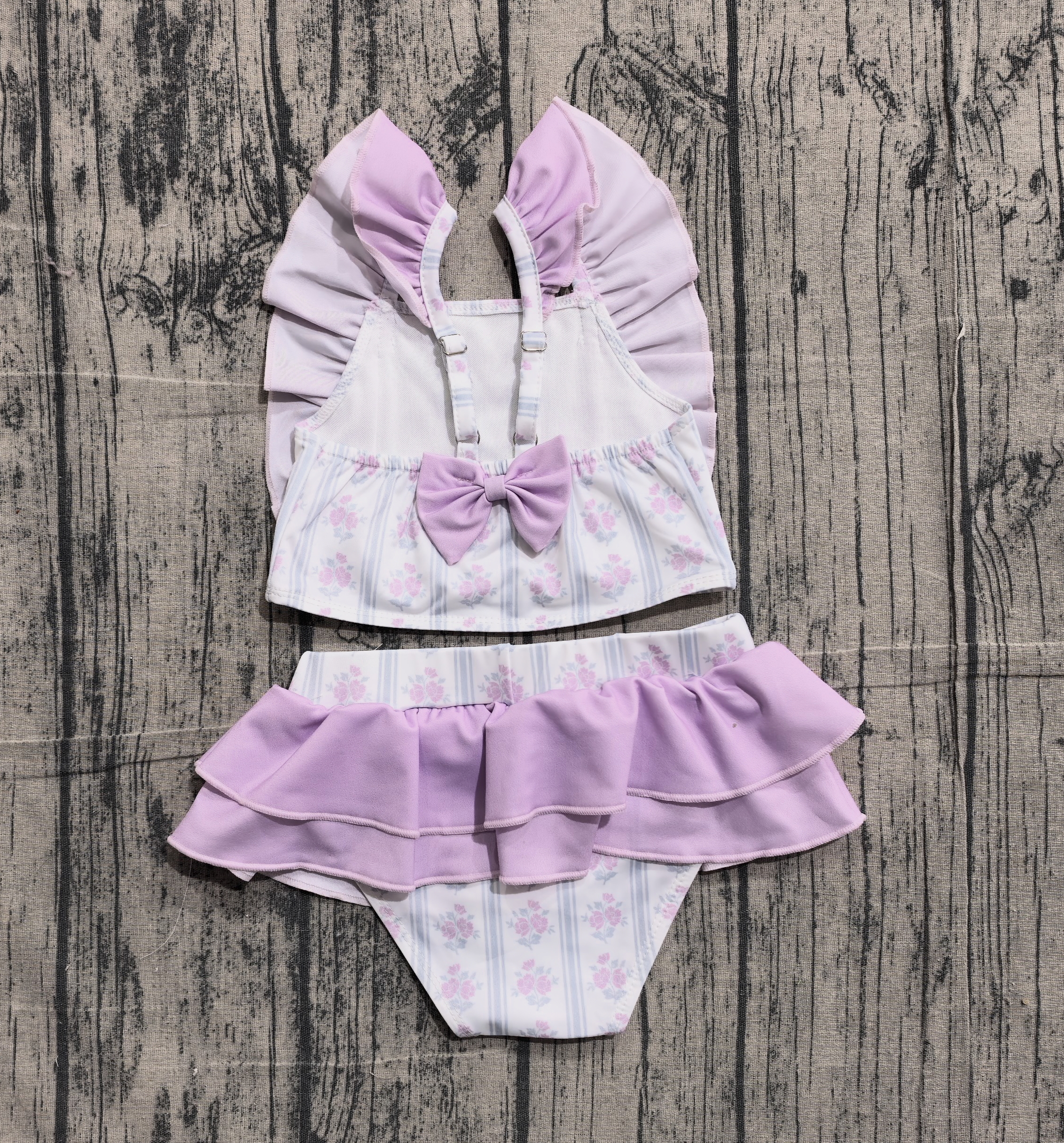 S0644 pre-order baby girl clothes floral print girl  summer swimsuit beach wear-real pic 2026.2.6 