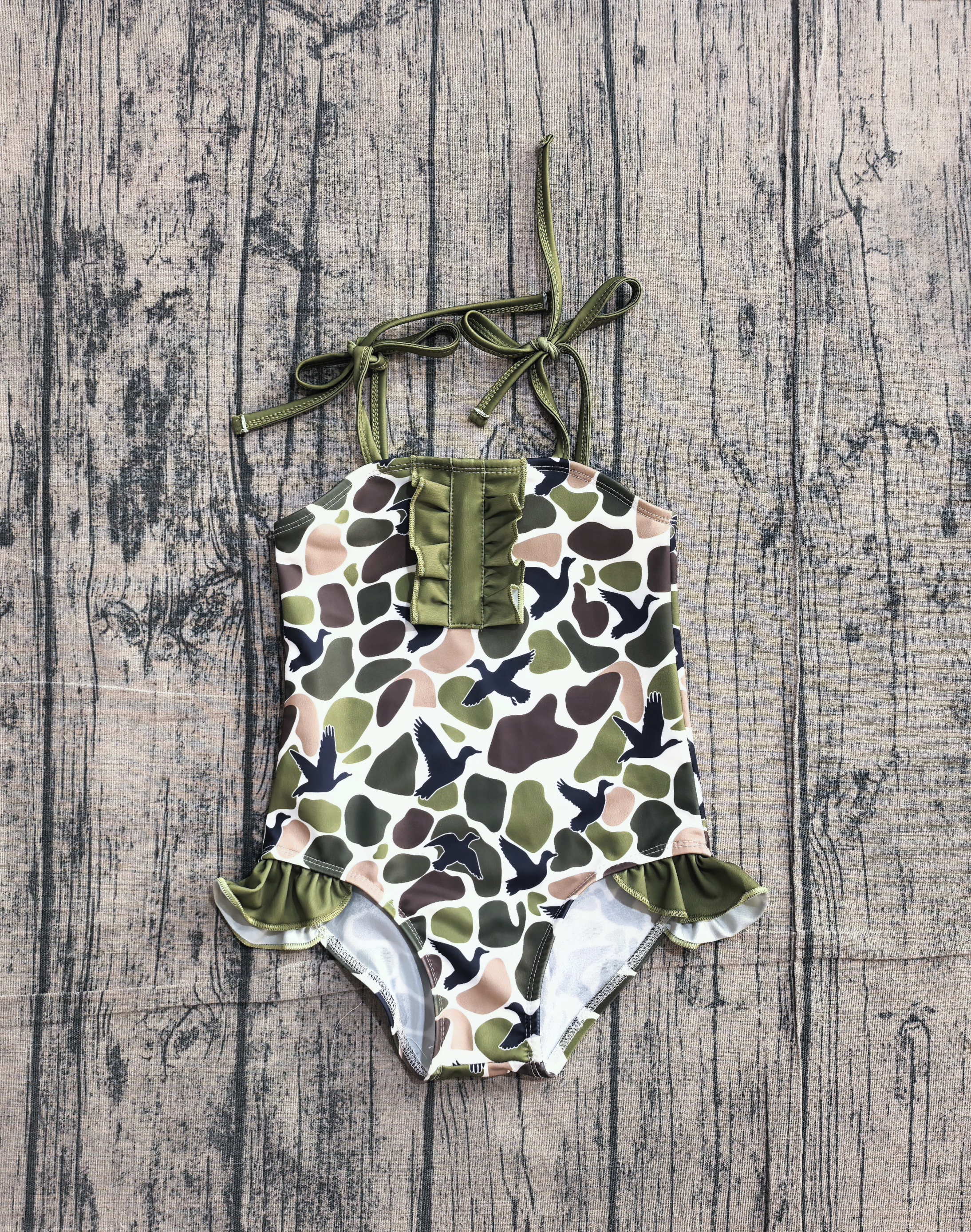 S0744 pre-order baby girl clothes mallard print  girl summer swimsuit beach wear-real pic 2026.4.9 