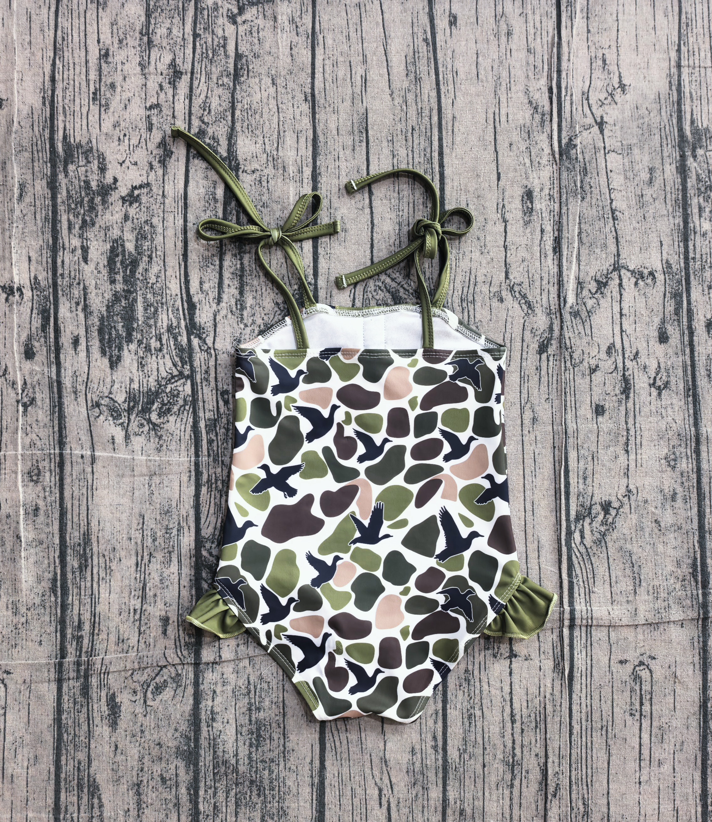S0744 pre-order baby girl clothes mallard print  girl summer swimsuit beach wear-real pic 2026.4.9 