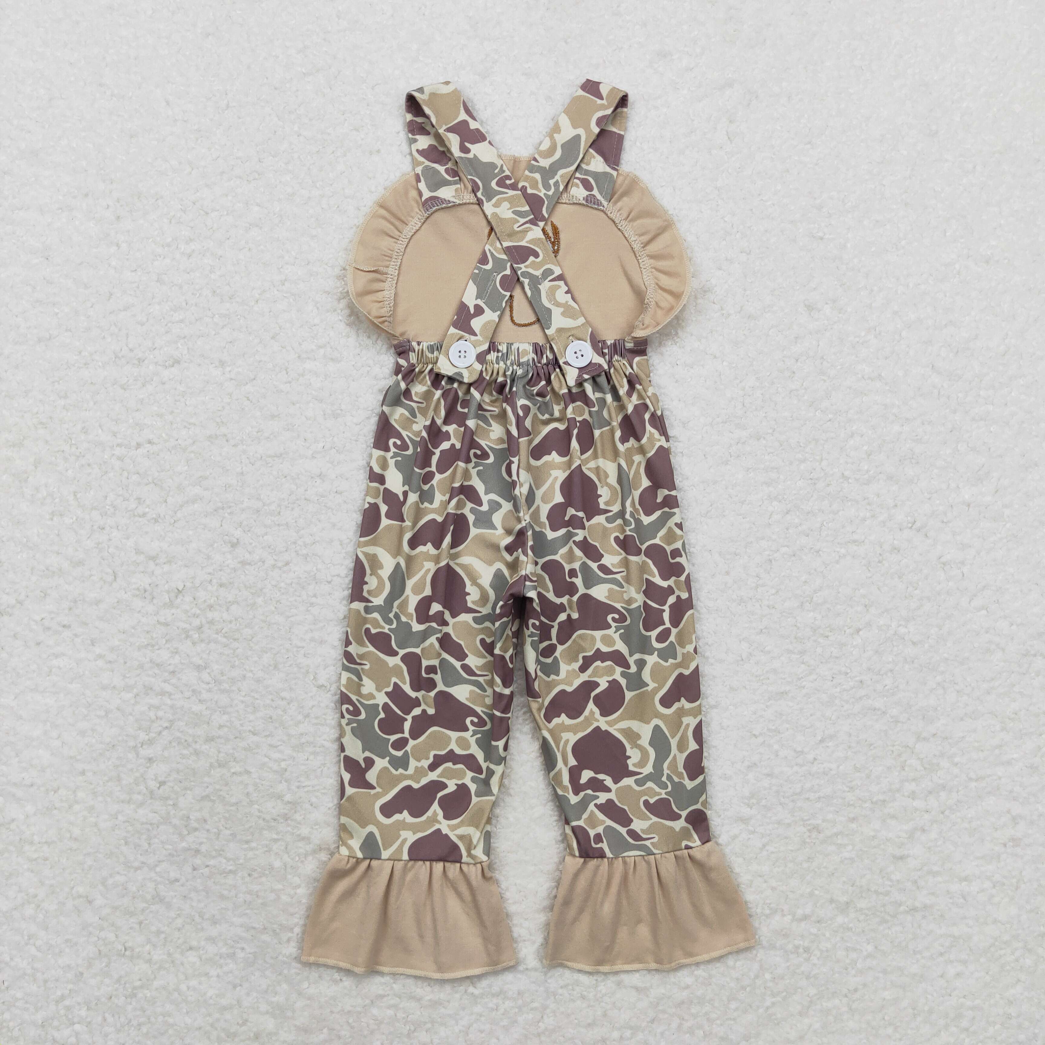 SR1914  RTS baby girl clothes deer camo hunting clothes girl summer romper embroidery