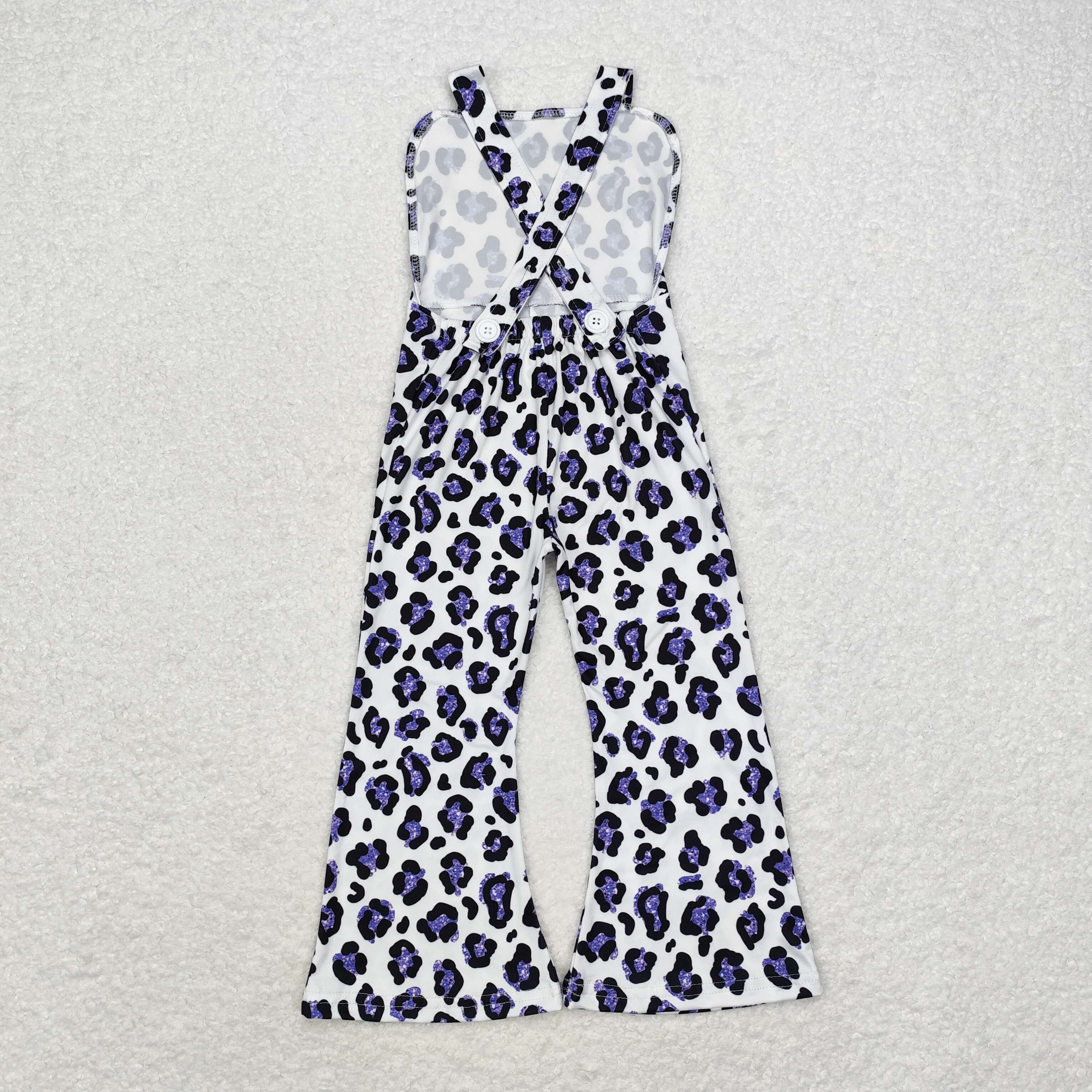 SR1932 RTS baby girl clothes purple leopard print baby girl  jumpsuit  summer clothes