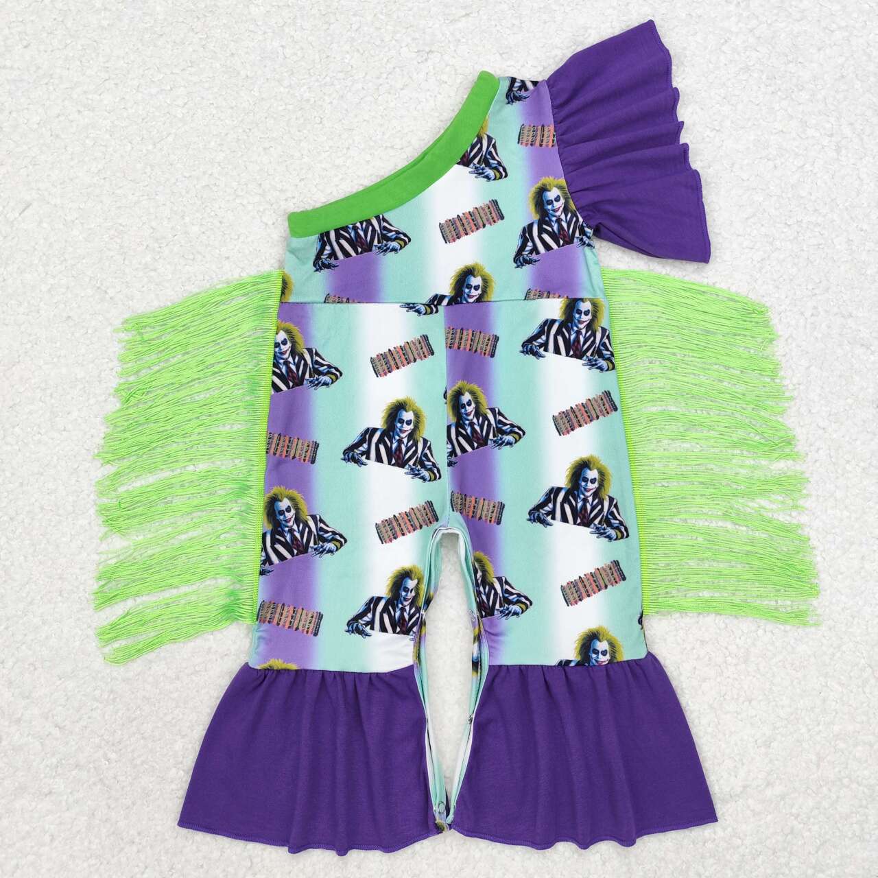 SR1944 RTS baby girl clothes purple clown tassel girl summer romper 