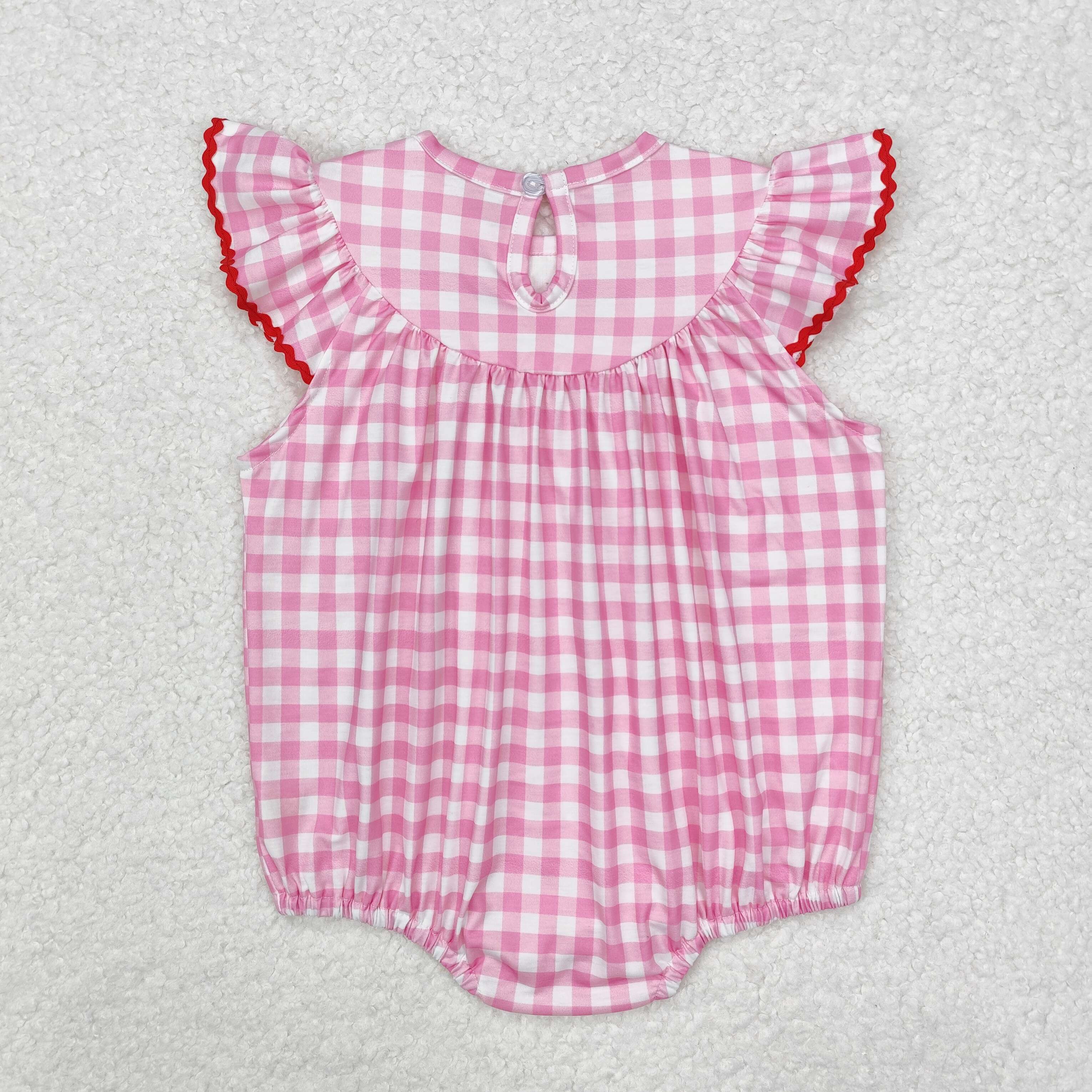 SR2214 RTS newborn baby clothes valentins day  smock baby girl bubble 